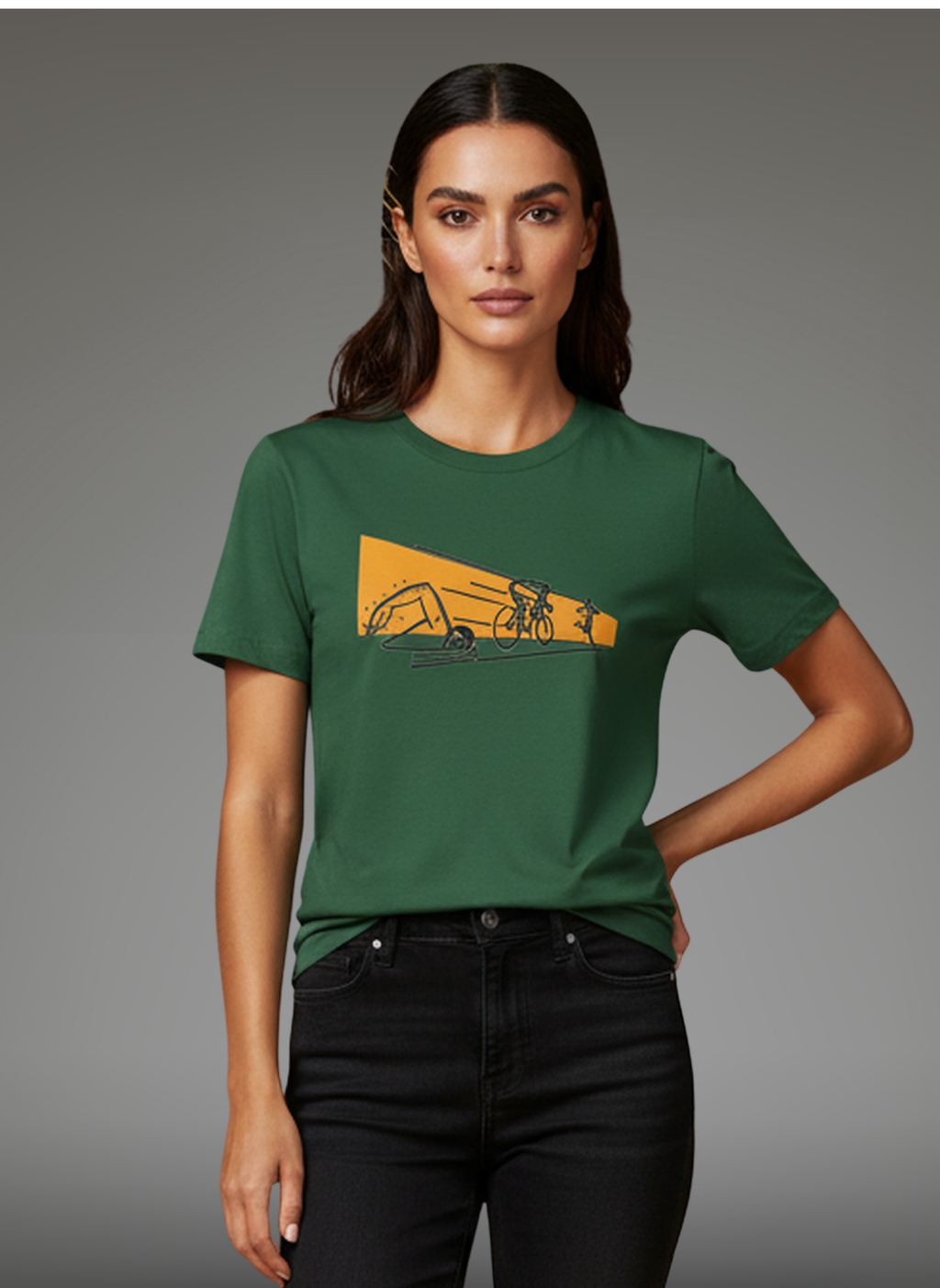 Tri And Fly - Unisex Regular Fit Cotton T-Shirt Olive Green