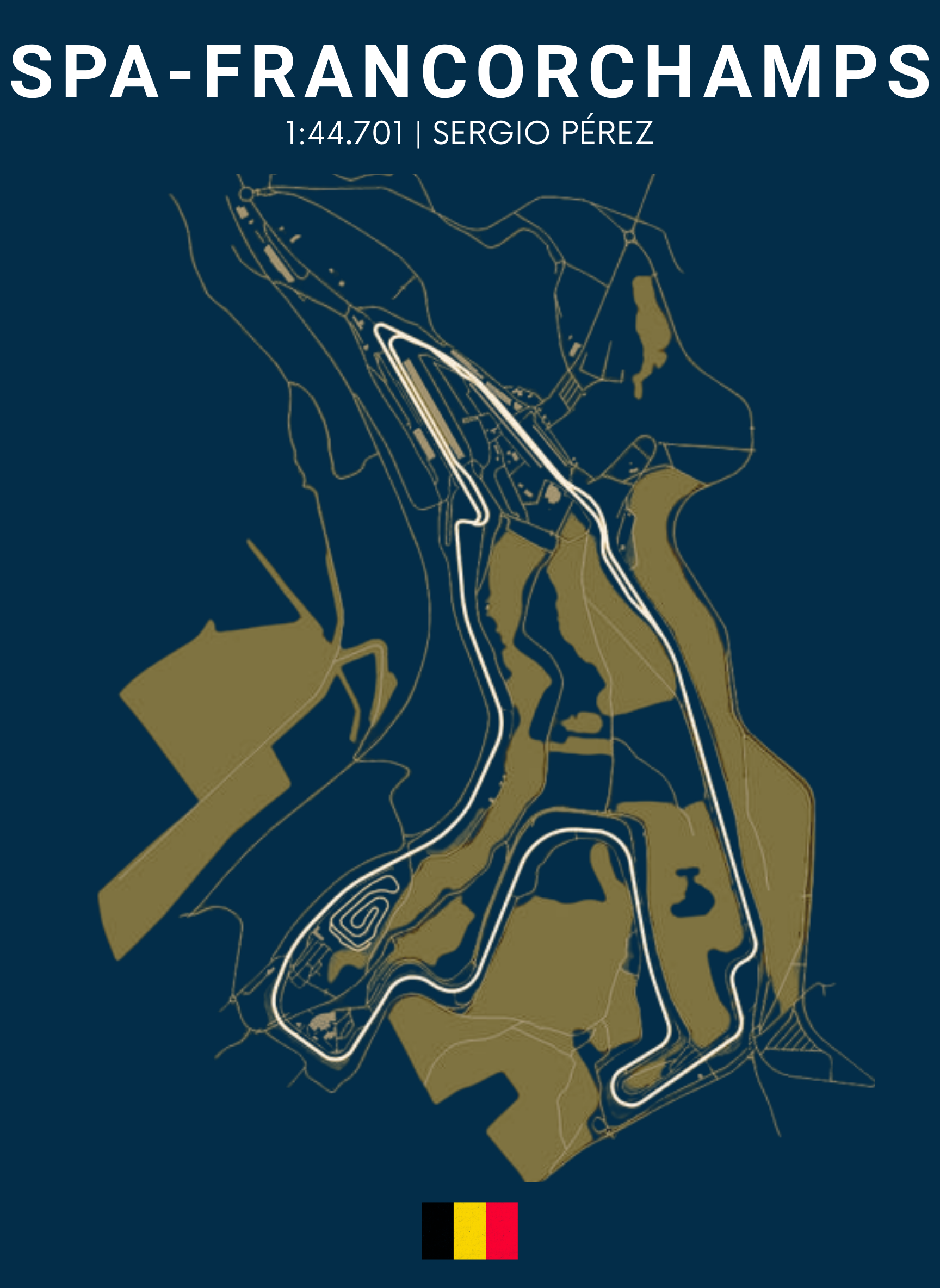 SPA Francorchamps - Unisex Regular Fit T-Shirt Navy Blue