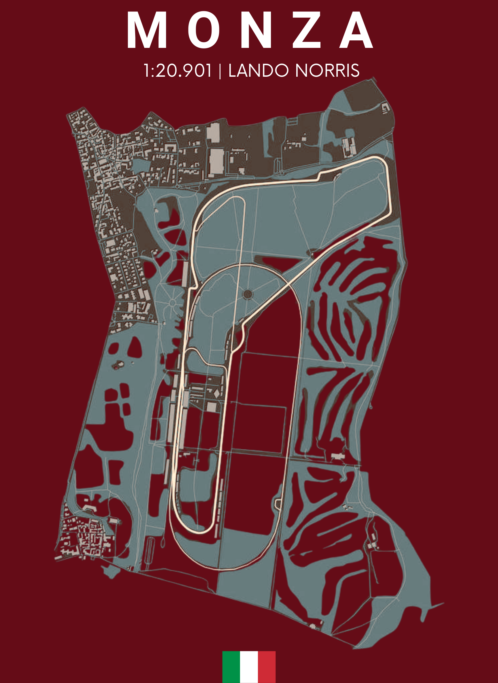 Monza Circuit - Unisex Regular Fit Cotton Hoodie Maroon