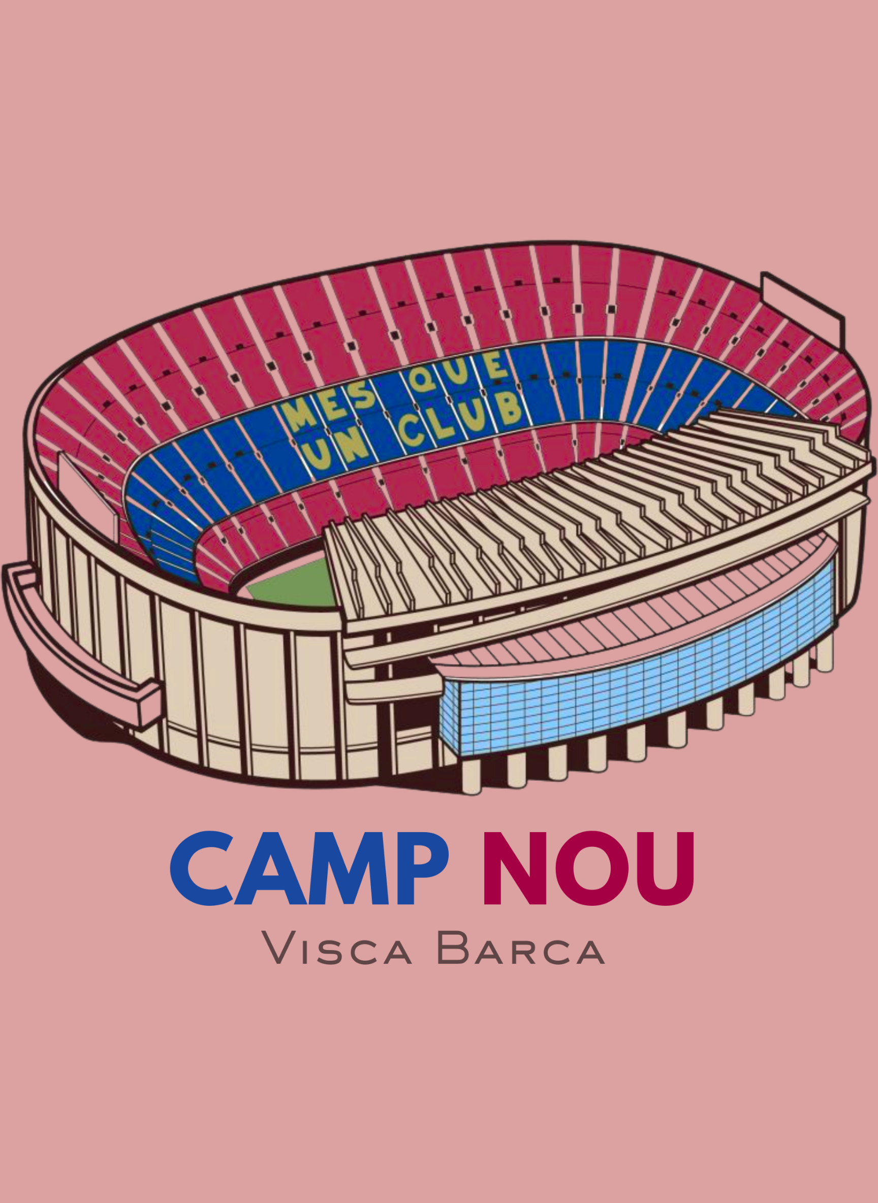 Camp Nou - Unisex Regular Fit T-Shirt Dusty Pastel