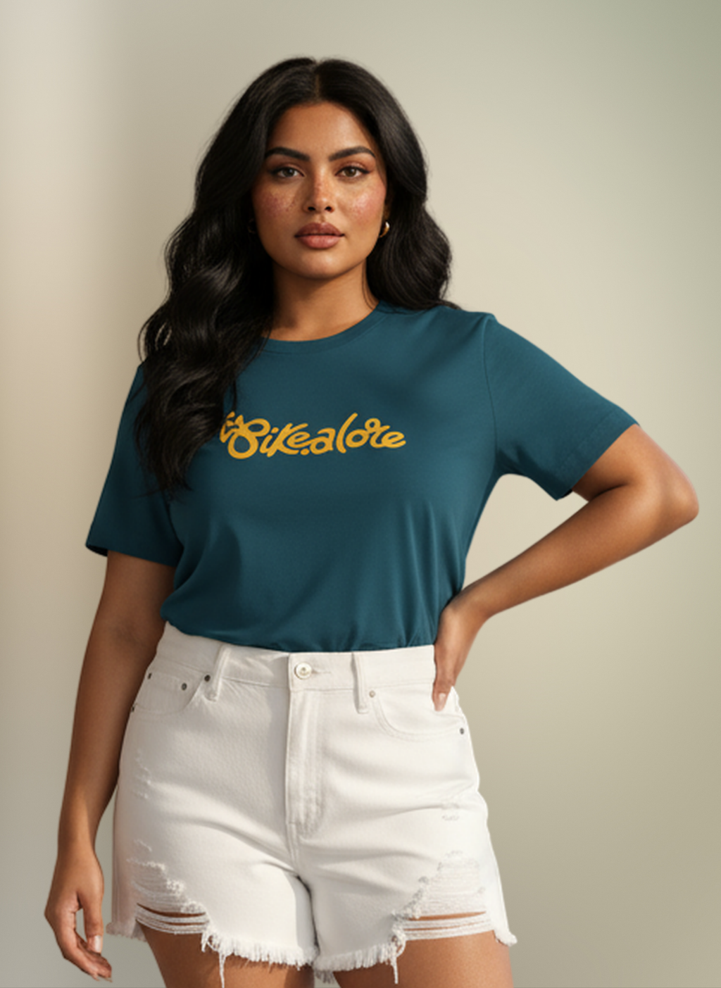 Bikealore - Unisex Regular Fit Cotton T-Shirt Navy Blue