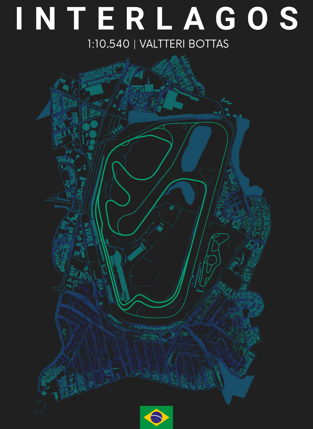 Interlagos Circuit - Unisex Regular Fit Cotton Hoodie Black