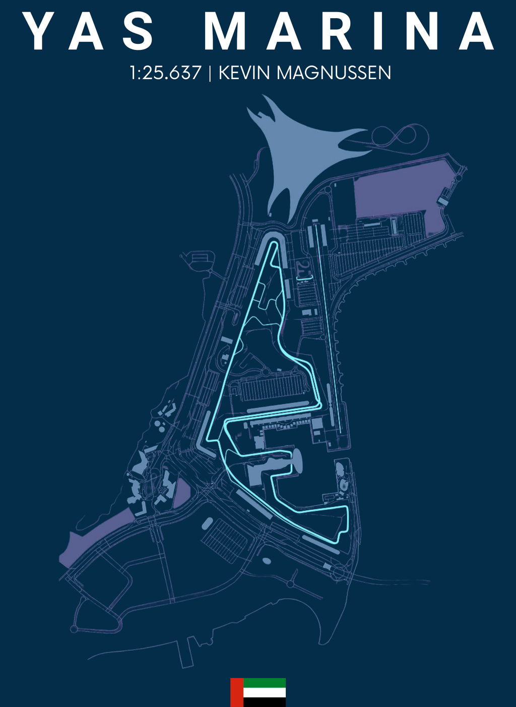 Yas Marina Circuit - Unisex Regular Fit Cotton Hoodie Navy Blue