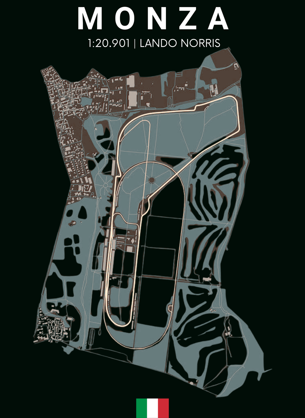 Monza Circuit - Unisex Oversized Fit T-Shirt Bottle Green