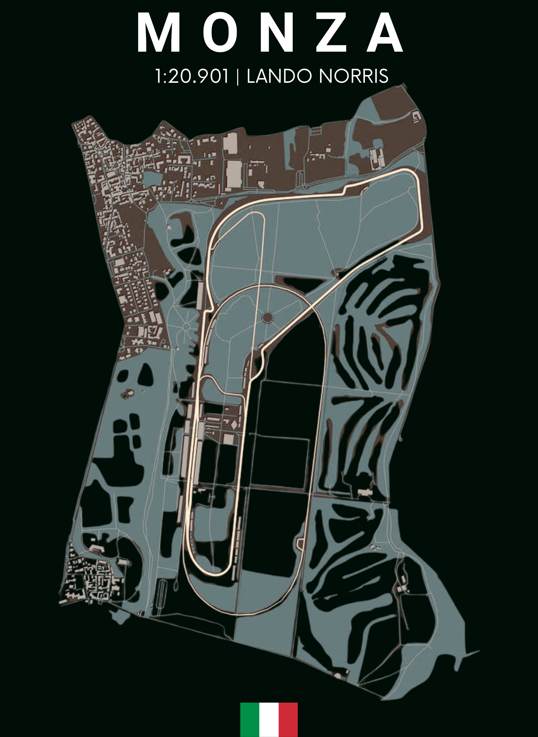 Monza Circuit - Unisex Oversized Fit T-Shirt Bottle Green