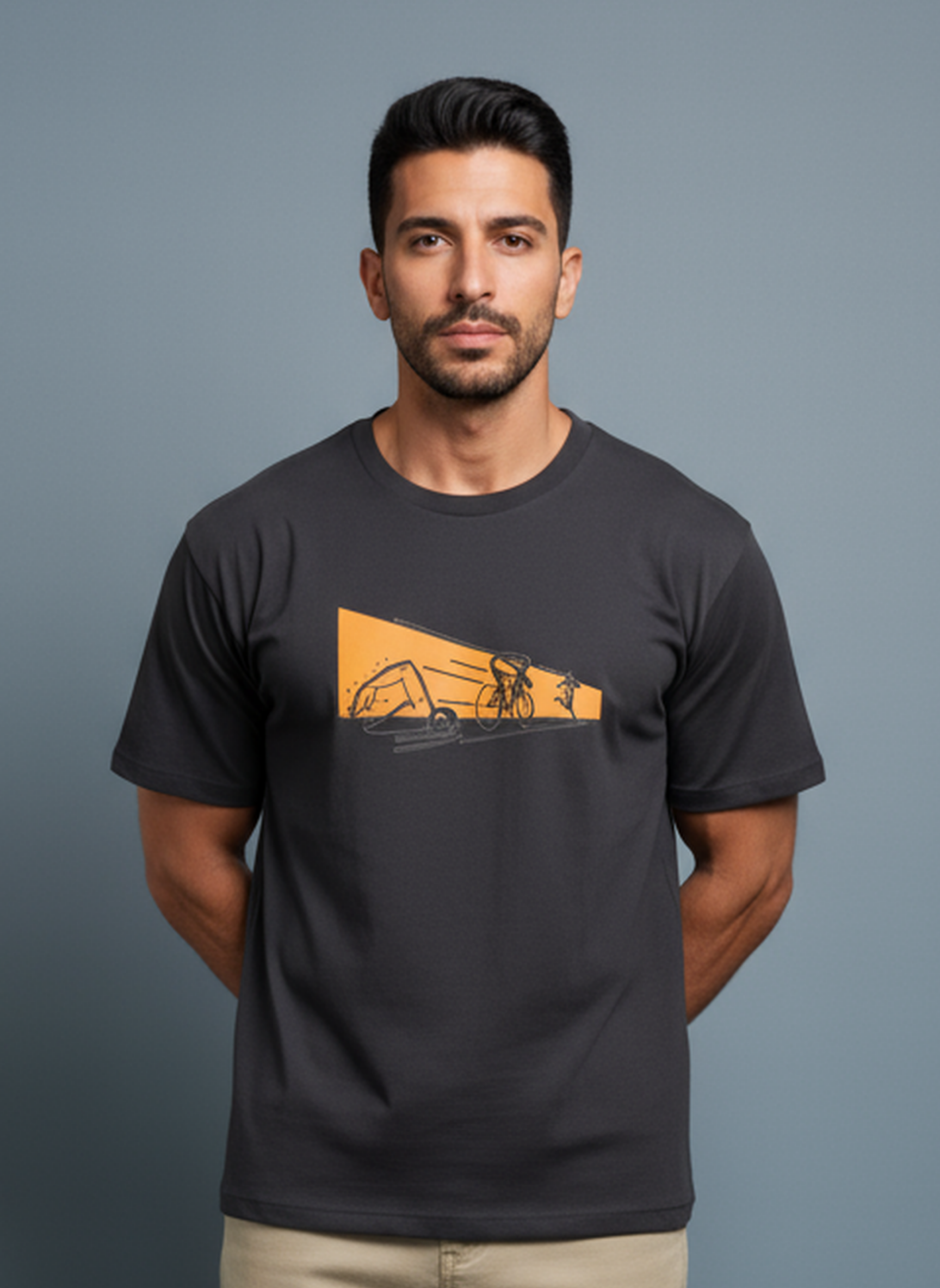 Tri And Fly - Unisex Regular Fit Cotton T-Shirt Black