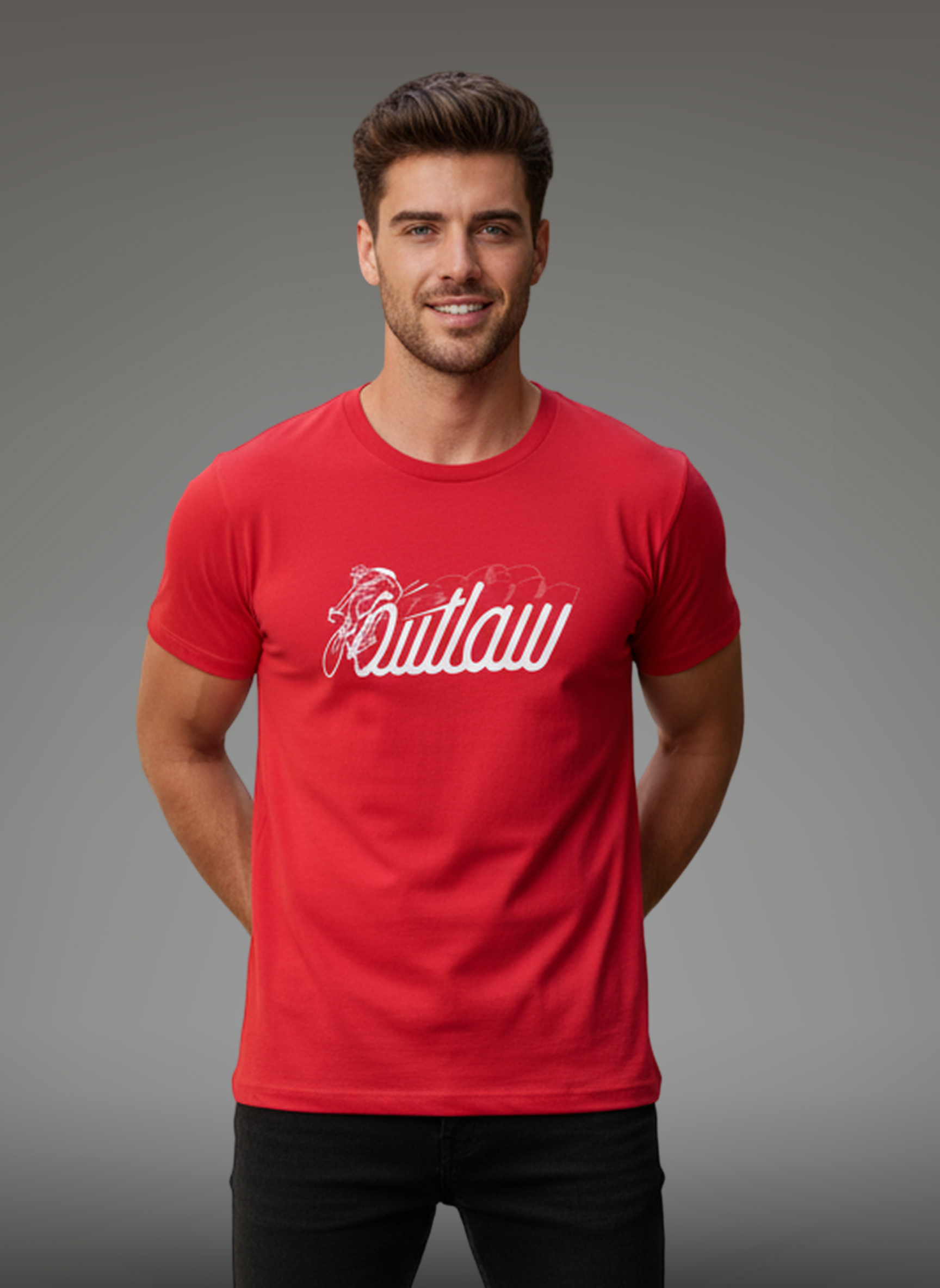 Outlaw  - Unisex Regular Fit Cotton T-Shirt Red