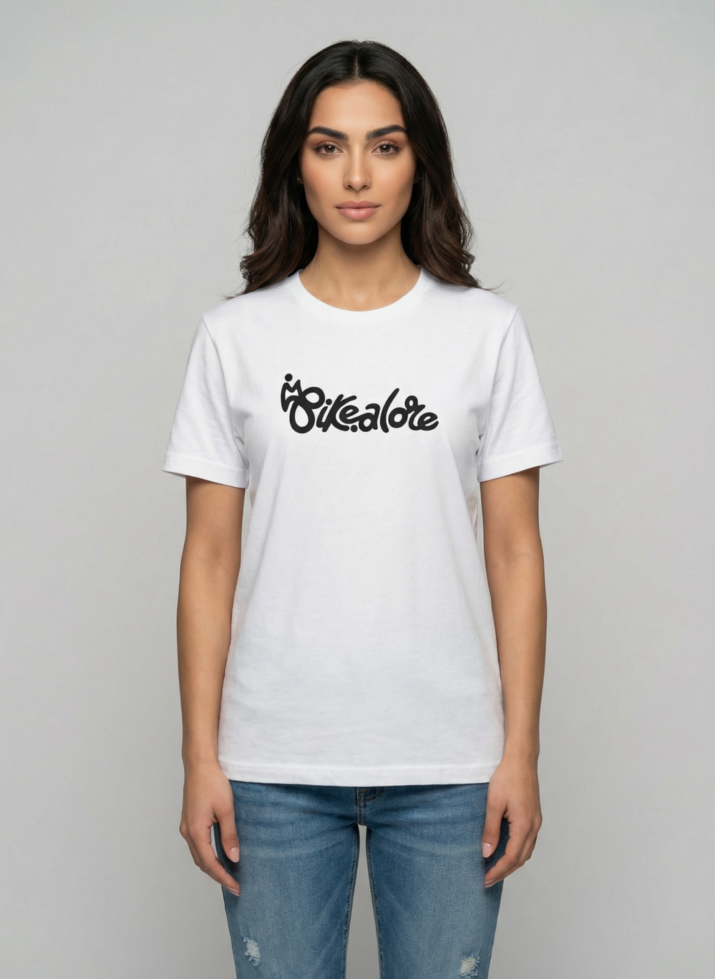 Bikealore - Unisex Regular Fit Cotton T-Shirt White