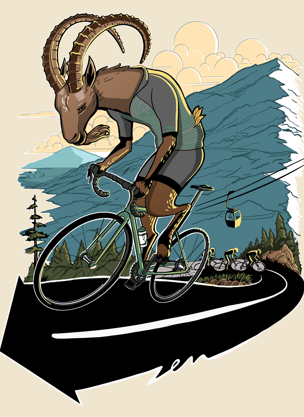 Ibex Climber - Unisex Oversized Fit T-Shirt Off White