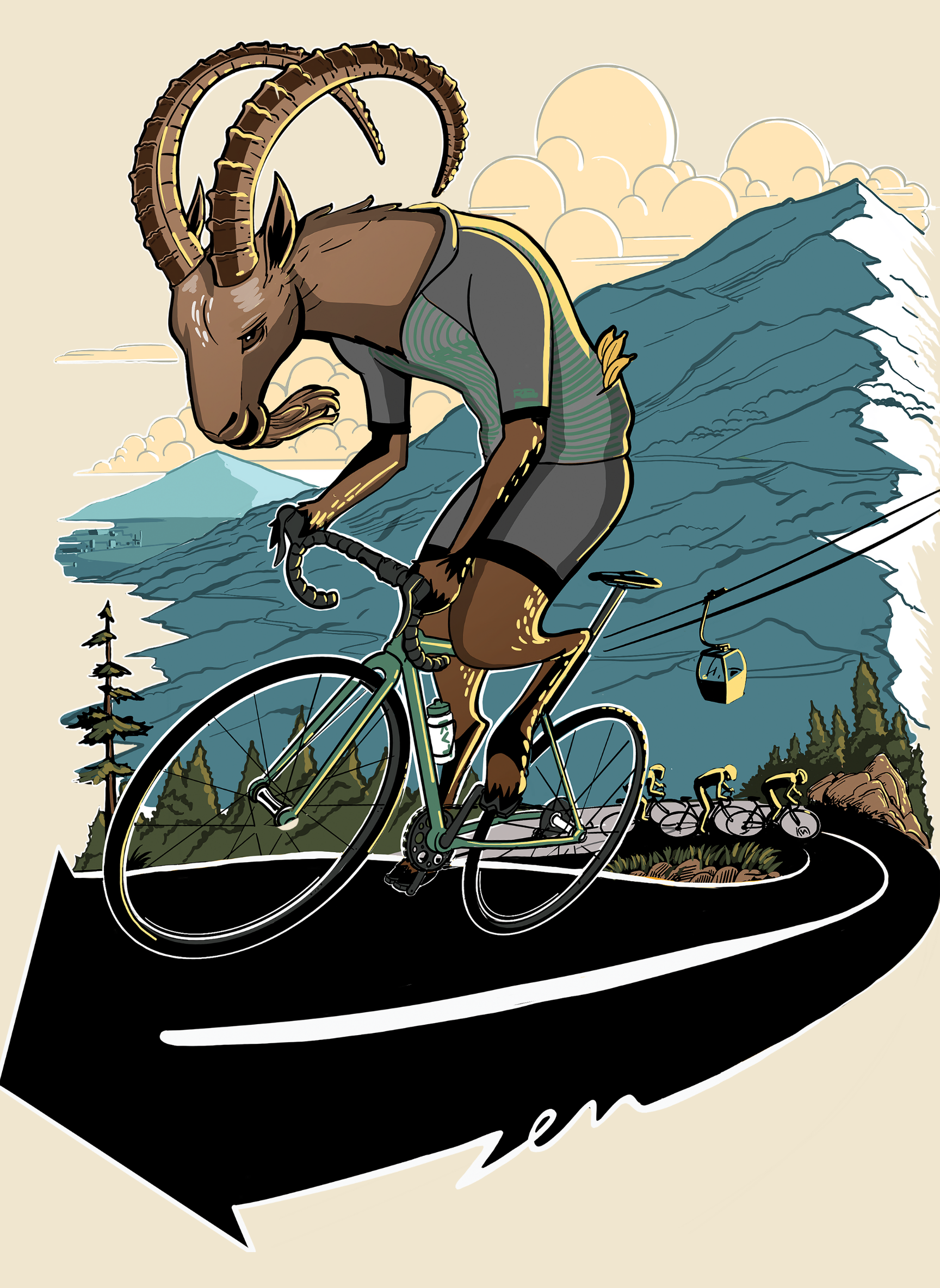 Ibex Climber - Unisex Oversized Fit T-Shirt Off White