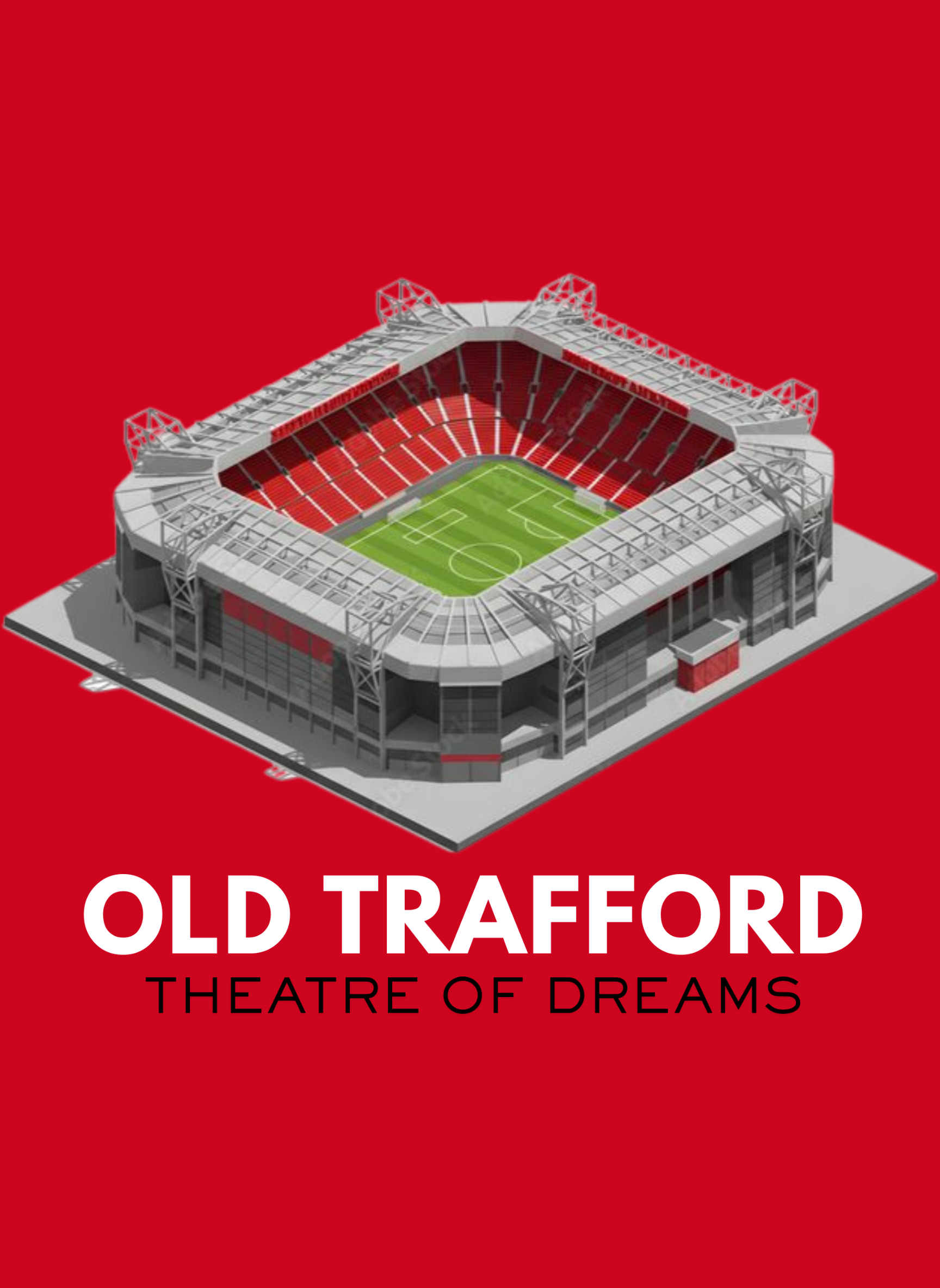 OLD TRAFFORD - Unisex Regular Fit Cotton Hoodie Red