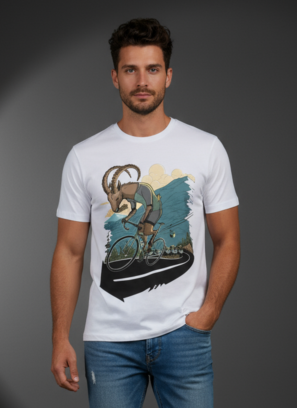 Ibex Climber - Unisex Regular Fit Cotton T-Shirt White