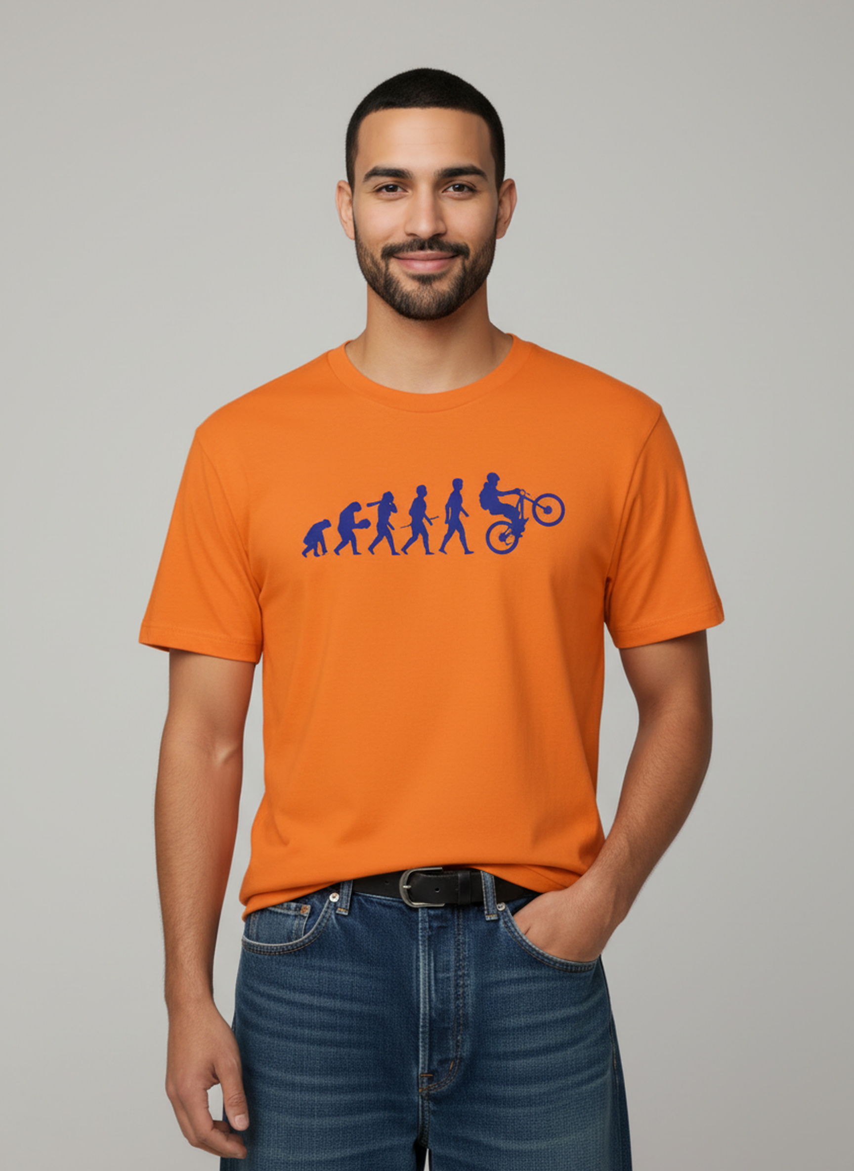 MTB Evolution - Unisex Regular Fit Cotton T-Shirt Orange
