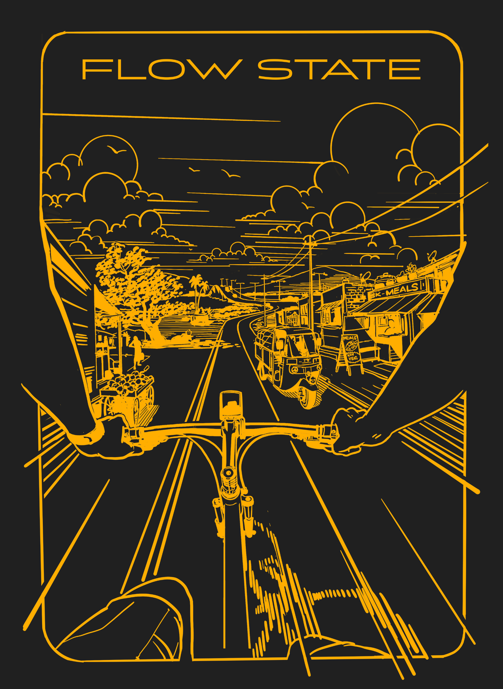 FLOW STATE - Unisex Oversized Fit T-Shirt Black