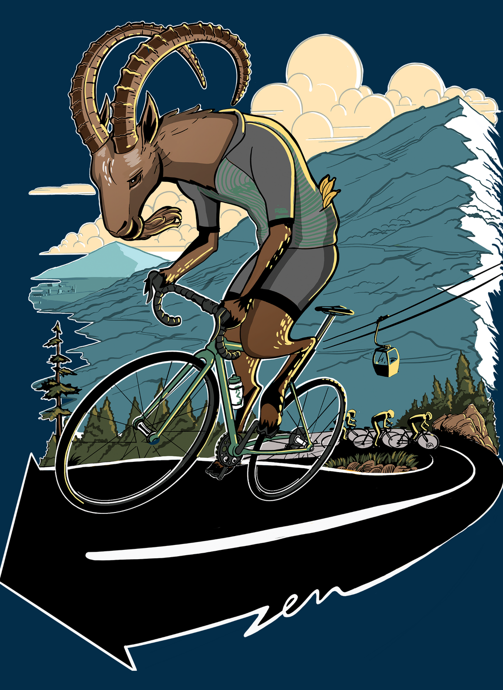 Climber - Unisex Oversized Fit Cotton Hoodie Navy Blue