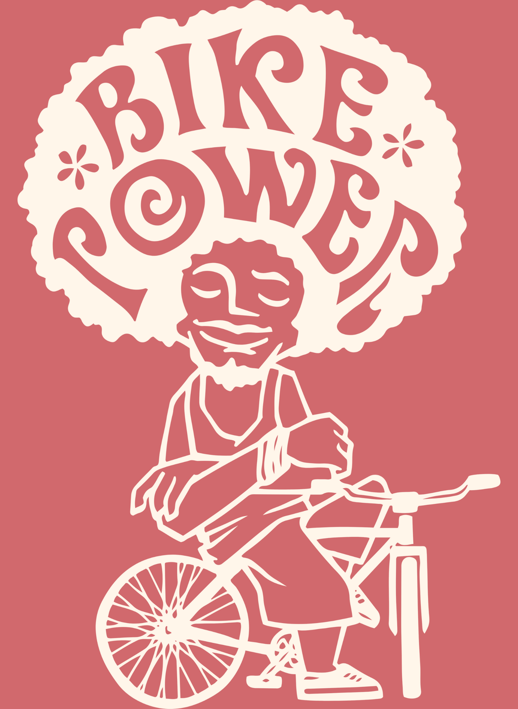 Bike Power - Unisex Oversized Fit T-Shirt Dusty Rose