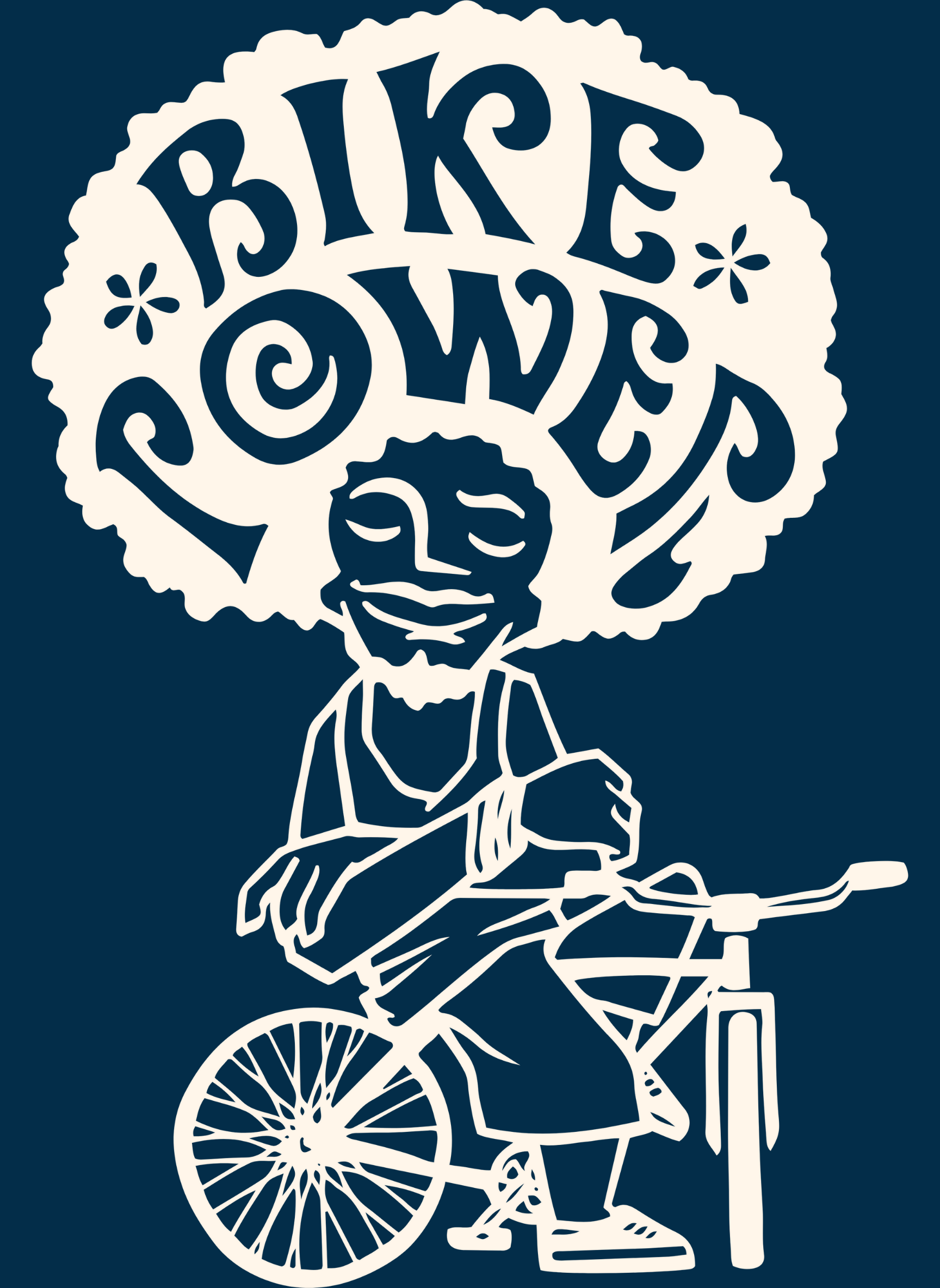 Bike Power - Unisex Oversized Fit T-Shirt Navy Blue