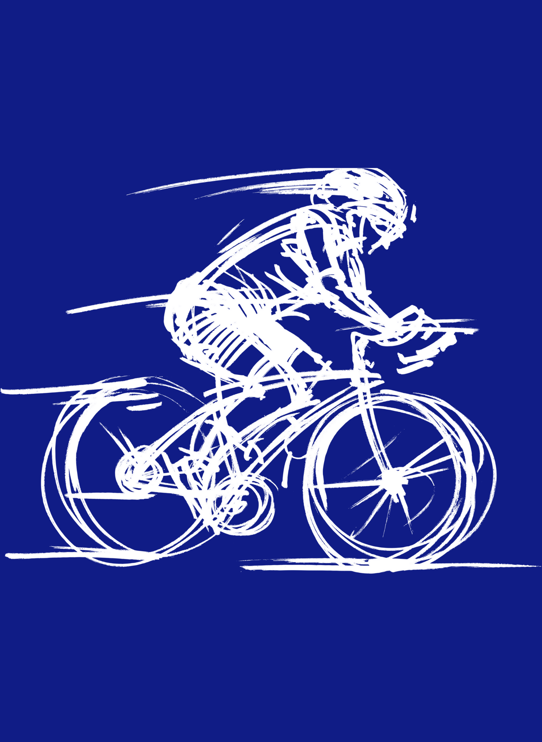 Bike Sketch - Unisex Regular Fit Cotton T-Shirt Royal Blue