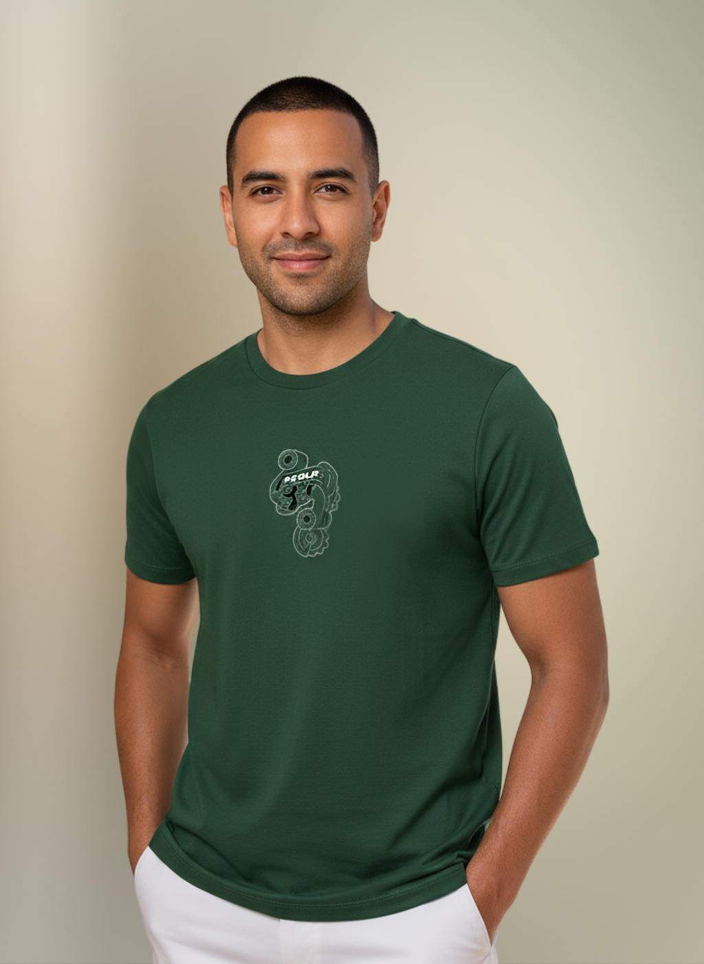 RD - Unisex Regular Fit Cotton T-Shirt Olive Green