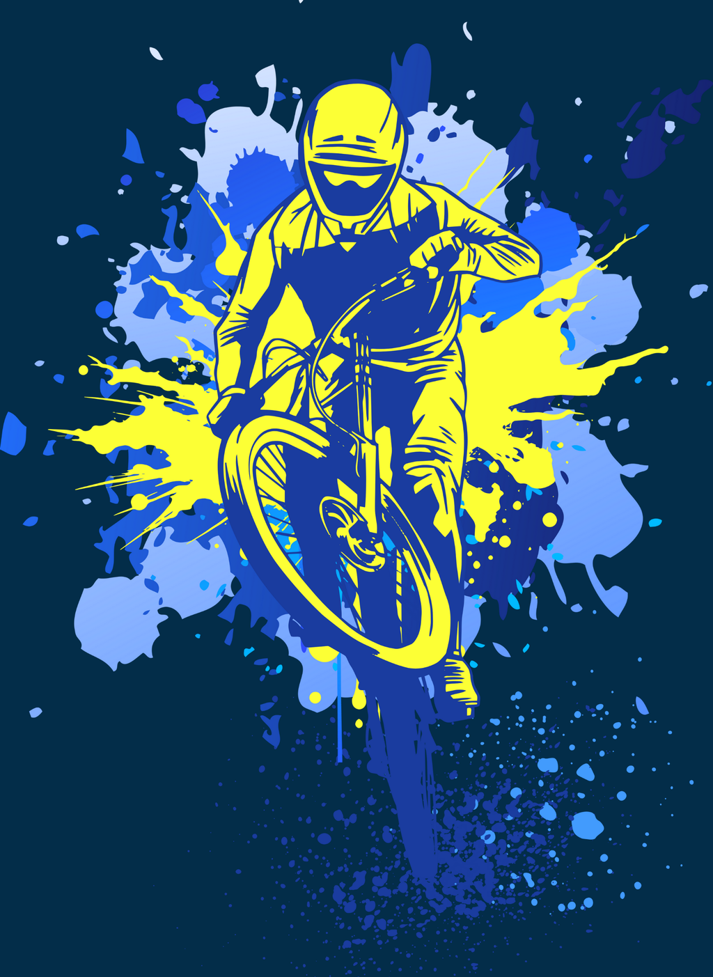 Splash - Unisex Oversized Fit Cotton Hoodie Navy Blue