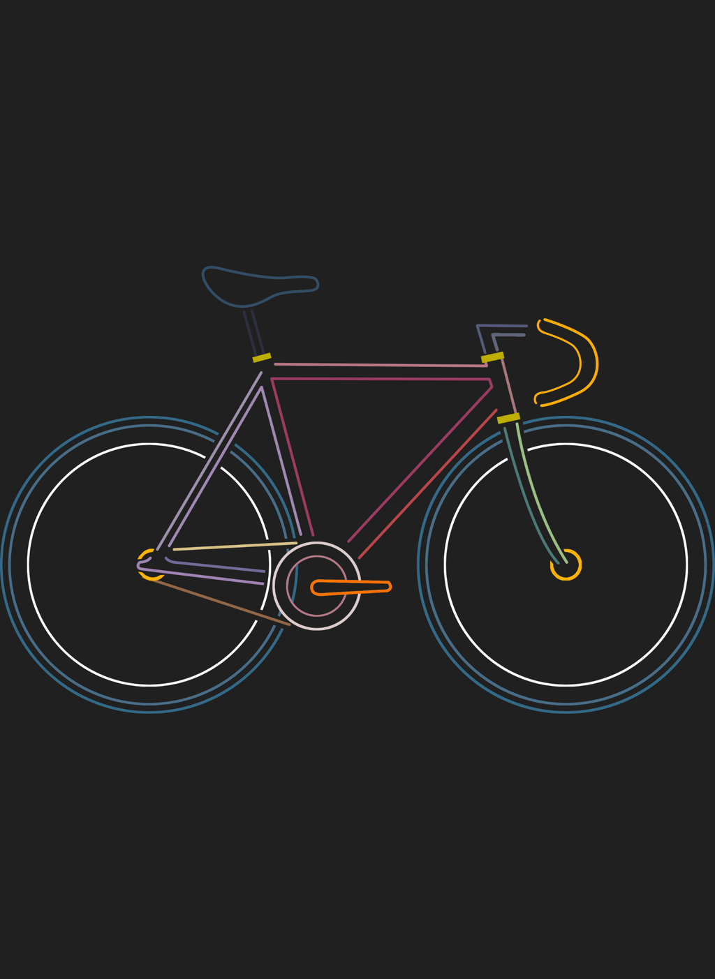 Neon Bike - Unisex Regular Fit Cotton T-Shirt Black