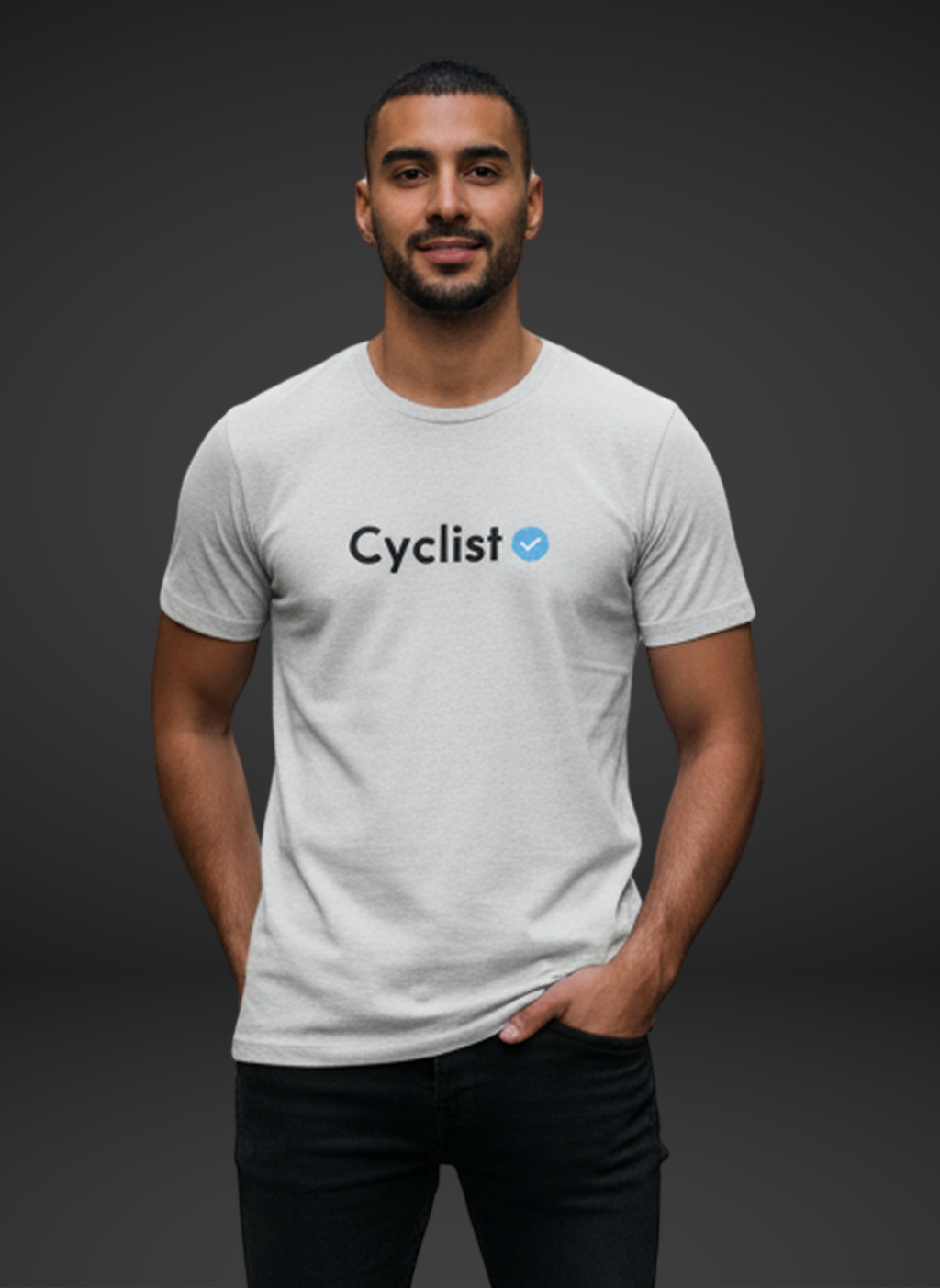 Verified Cyclist - Unisex Regular Fit Cotton T-Shirt Silver Frost