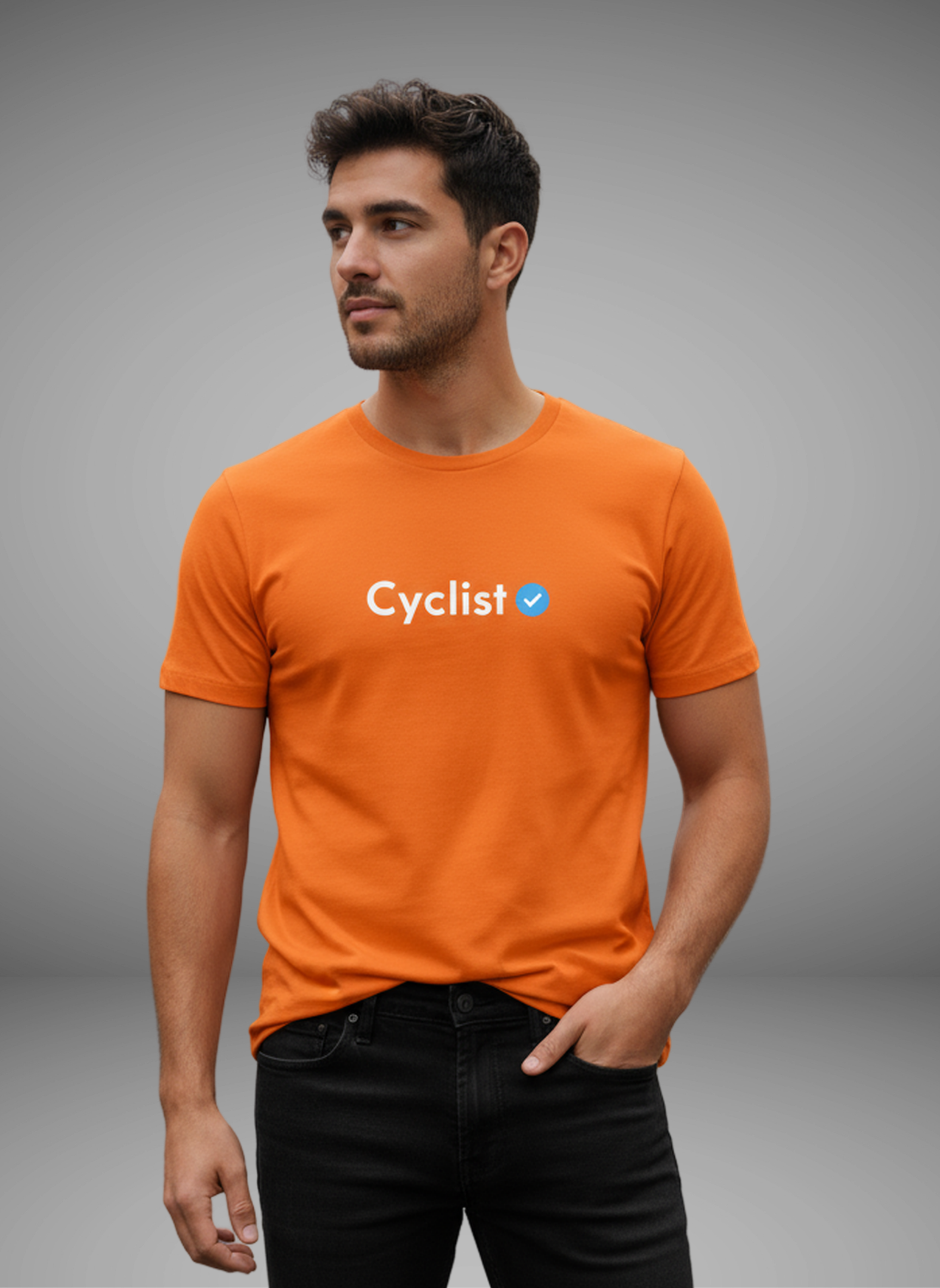 Verified Cyclist - Unisex Regular Fit Cotton T-Shirt Orange