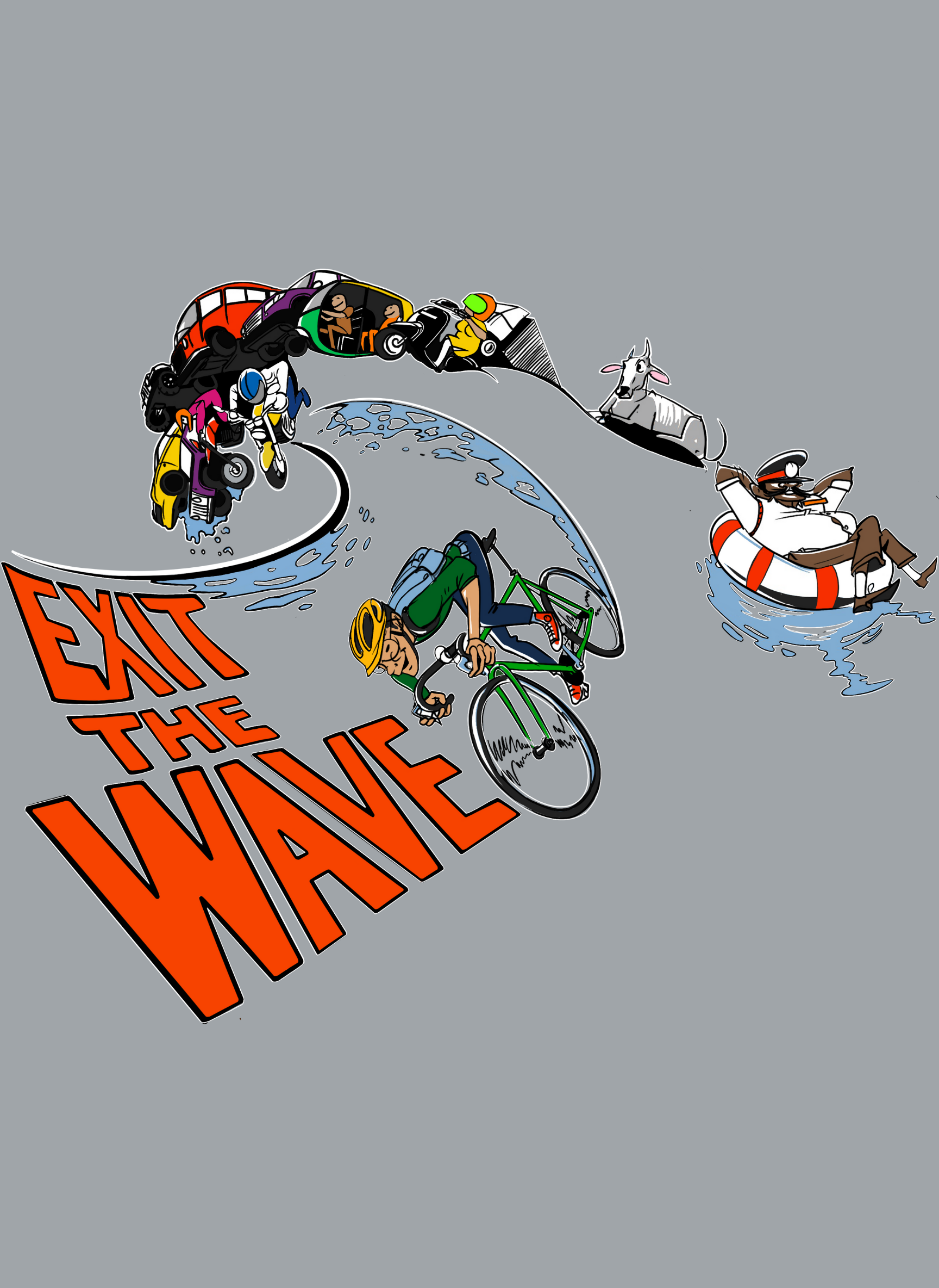 Exit The Wave - Unisex Regular Fit Cotton T-Shirt Silver Frost