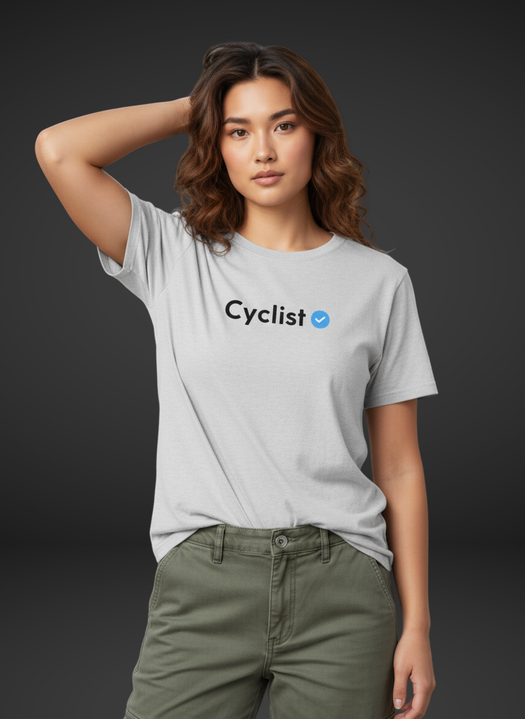 Verified Cyclist - Unisex Regular Fit Cotton T-Shirt Silver Frost