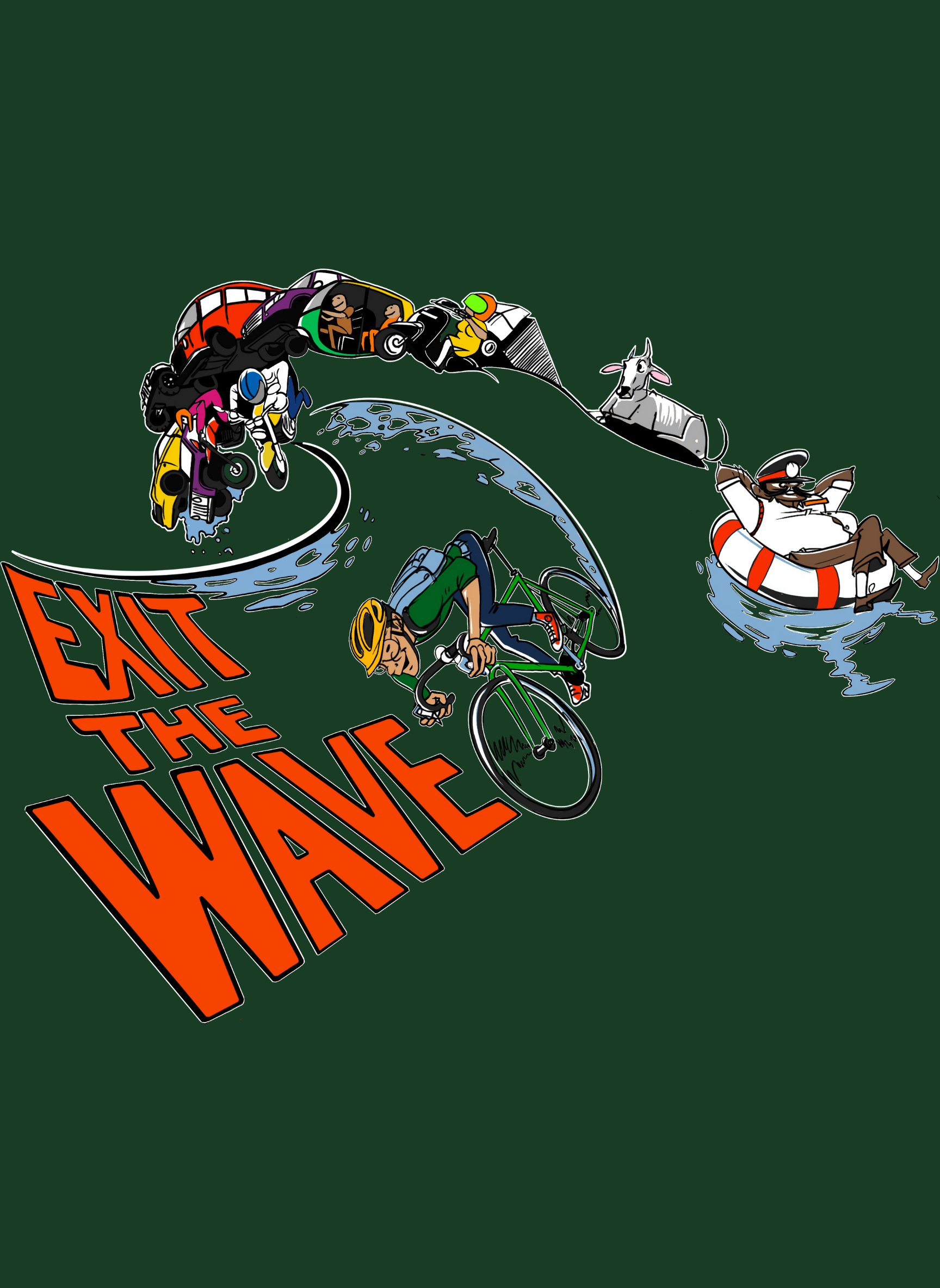 Exit The Wave - Unisex Regular Fit Cotton T-Shirt Olive Green