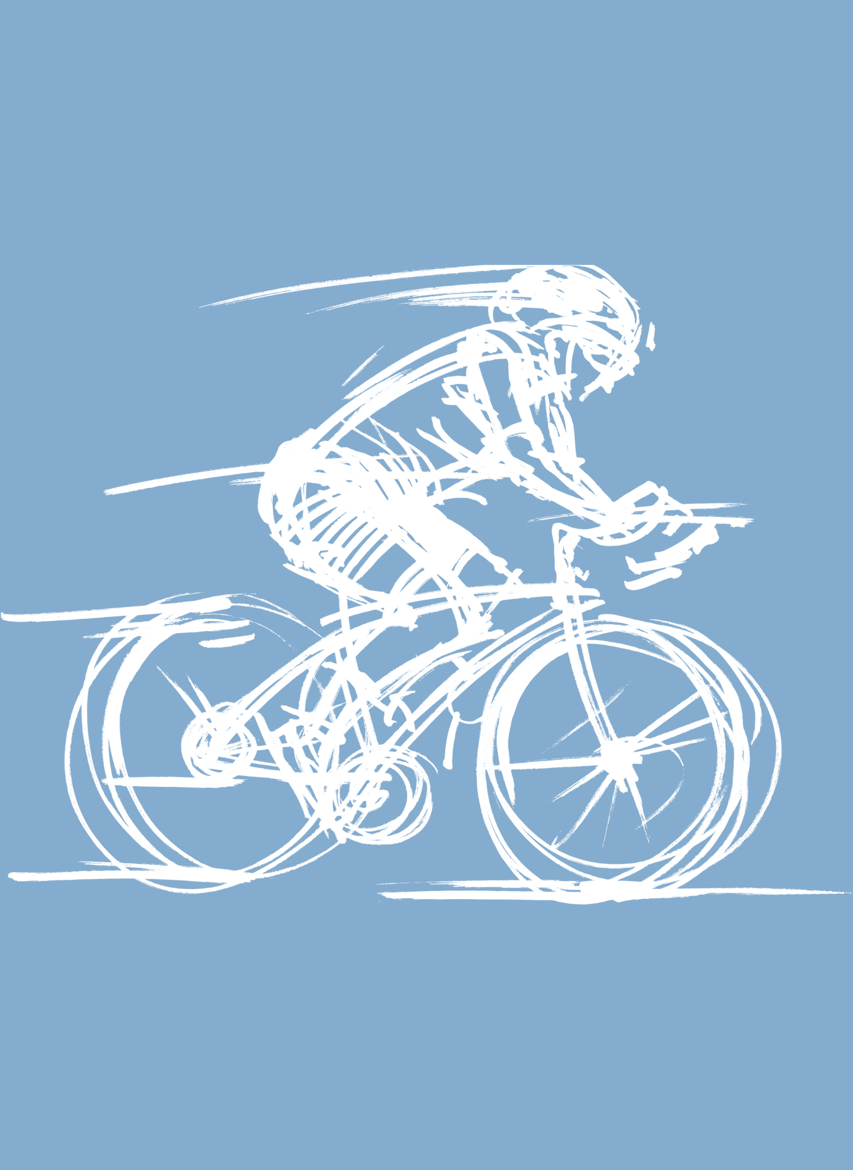 Bike Sketch - Unisex Regular Fit Cotton Hoodie Baby Blue