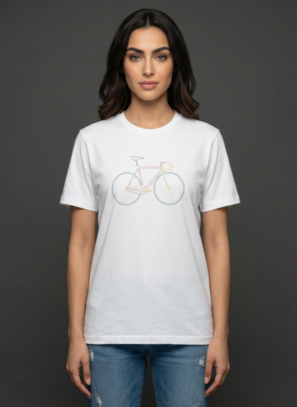 Neon Bike - Unisex Regular Fit Cotton T-Shirt White
