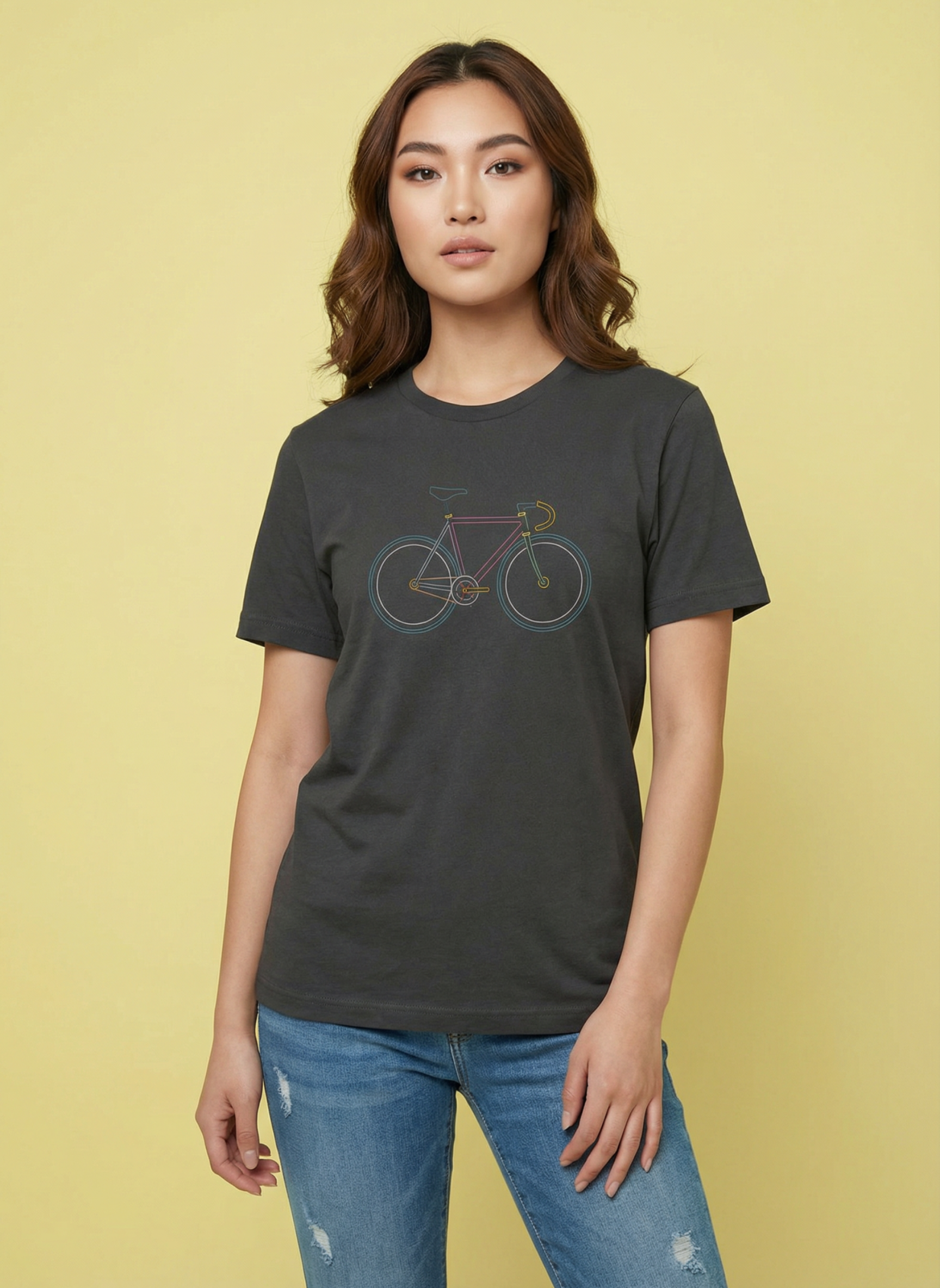 Neon Bike - Unisex Regular Fit Cotton T-Shirt Black