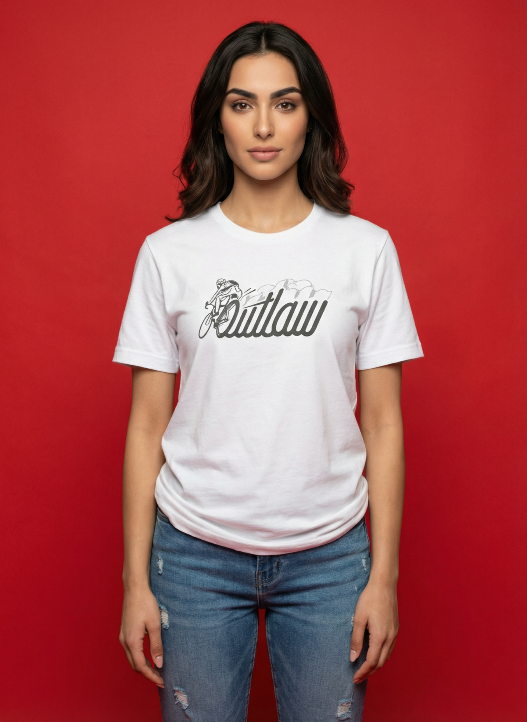 Outlaw  - Unisex Regular Fit Cotton T-Shirt White