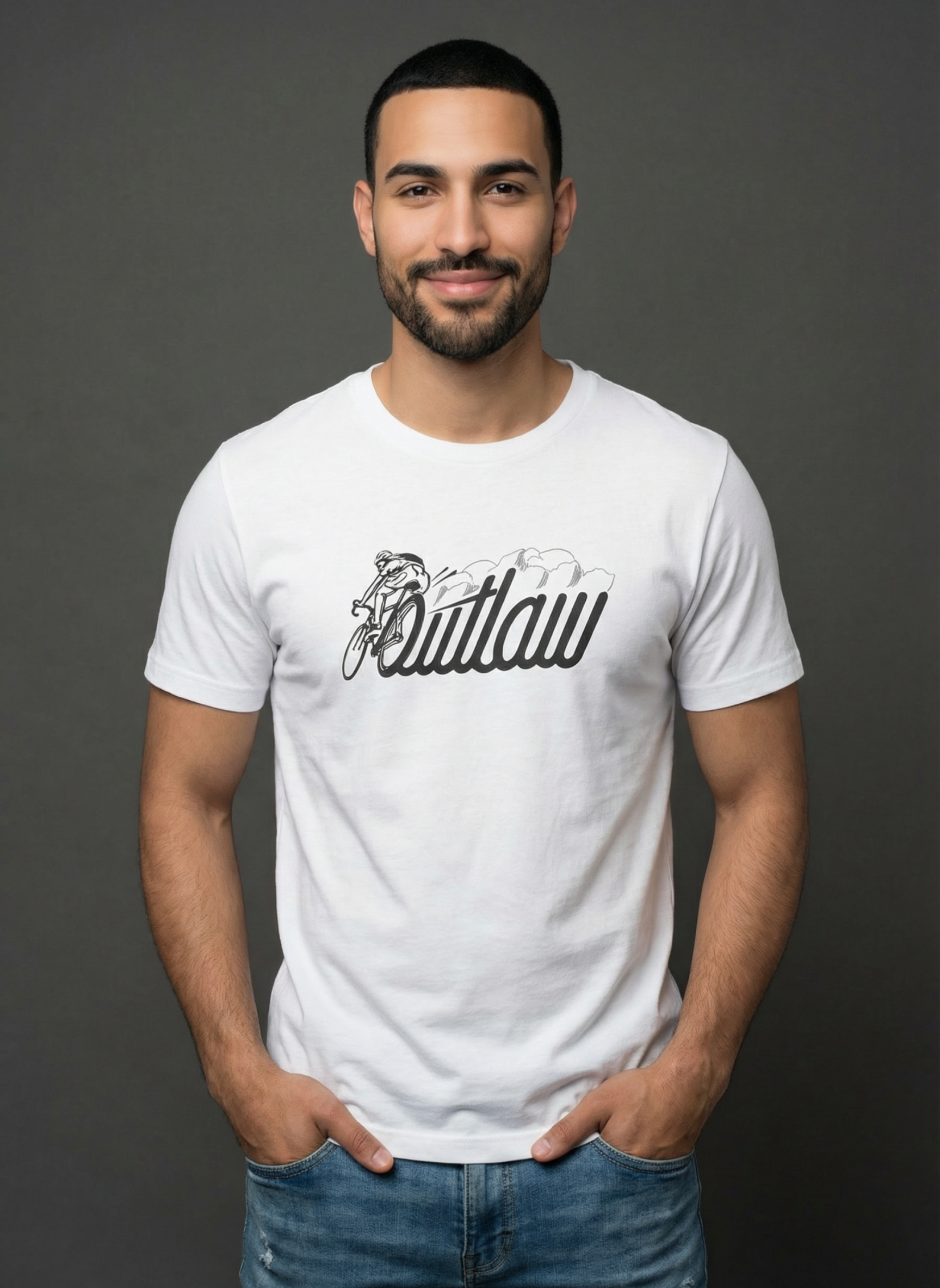 Outlaw  - Unisex Regular Fit Cotton T-Shirt White
