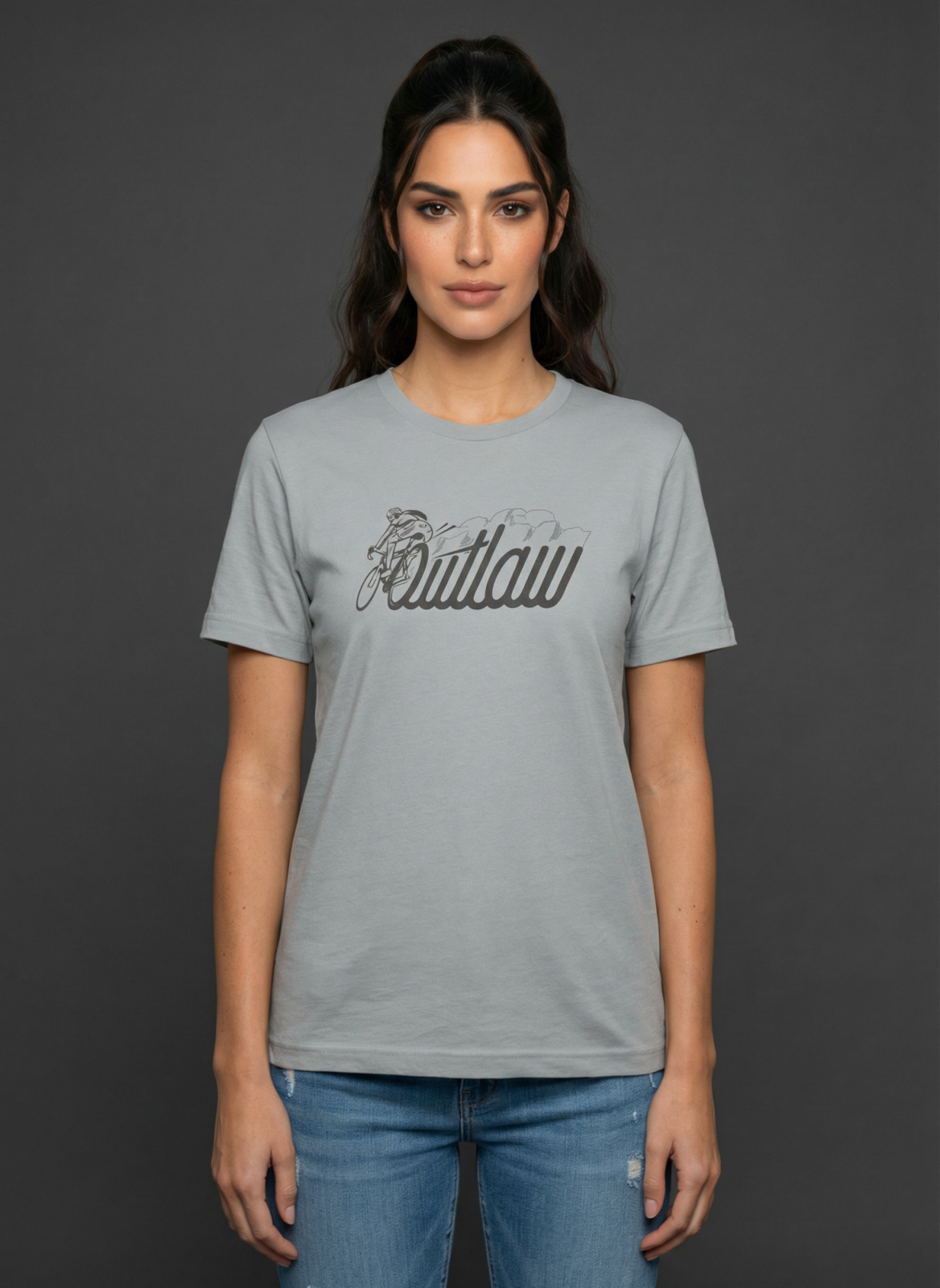 Outlaw  - Unisex Regular Fit Cotton T-Shirt Silver Frost
