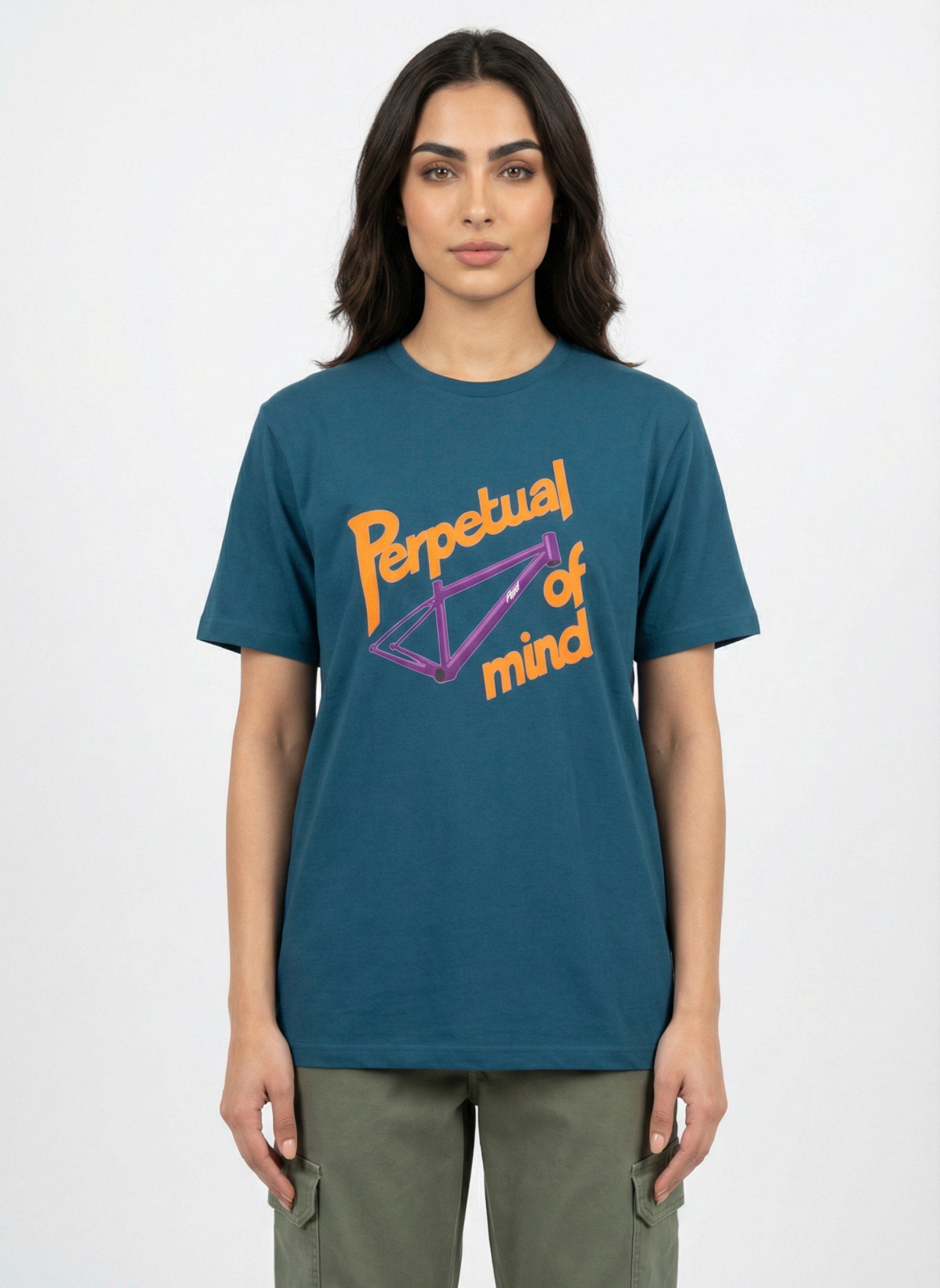 Perpetual Frame Of Mind - Unisex Regular Fit Cotton T-Shirt Navy Blue