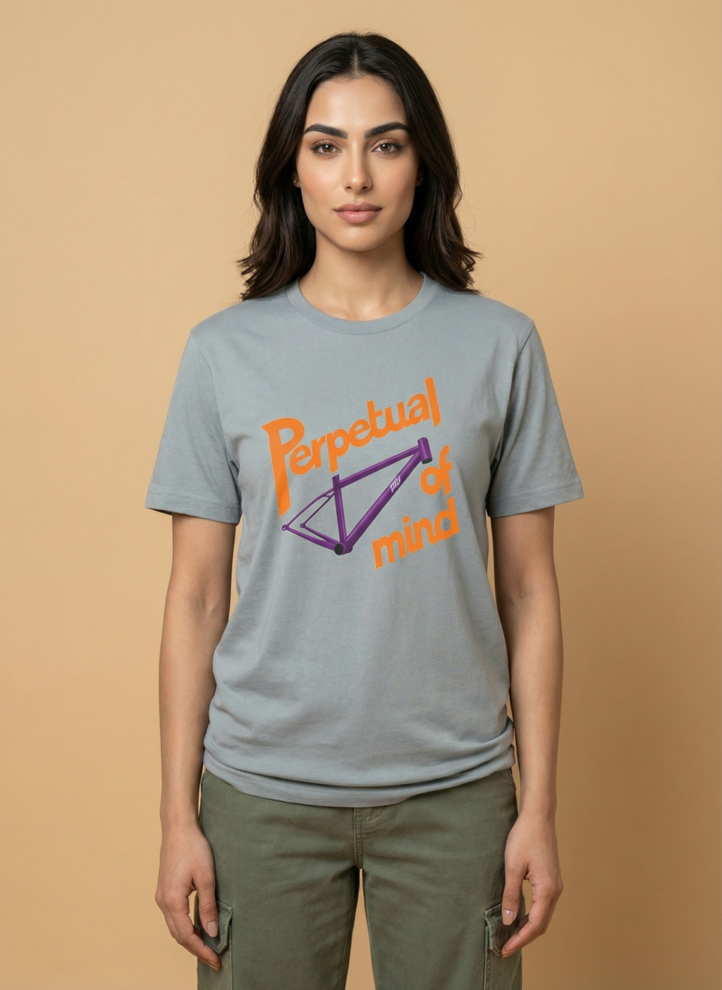 Perpetual Frame Of Mind - Unisex Regular Fit Cotton T-Shirt Silver Frost