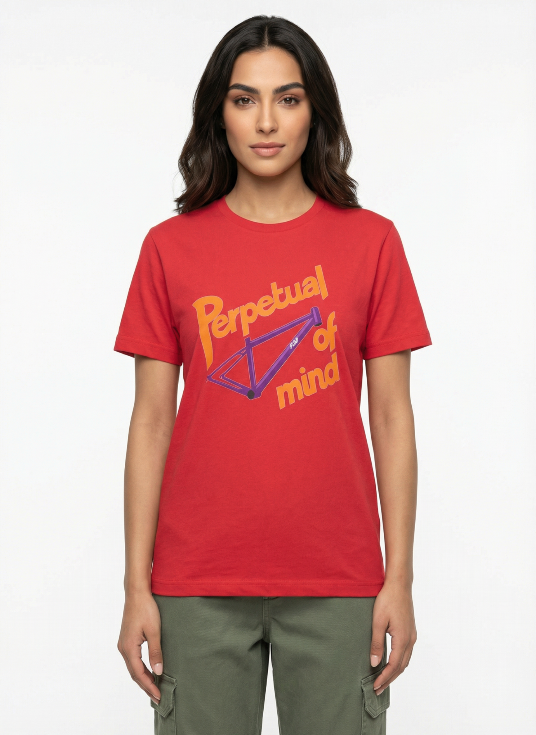 Perpetual Frame Of Mind - Unisex Regular Fit Cotton T-Shirt Red