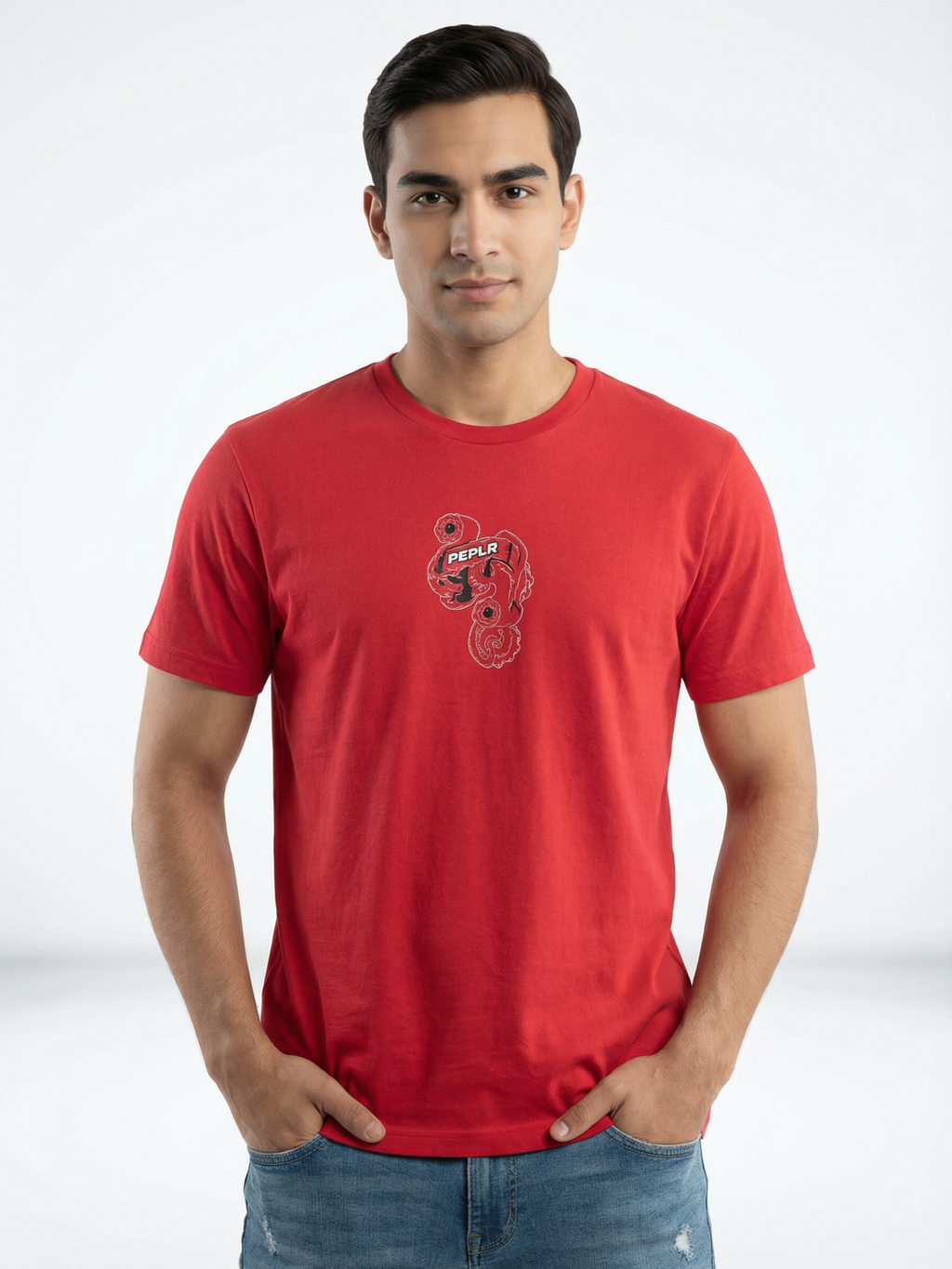 RD - Unisex Regular Fit Cotton T-Shirt Red