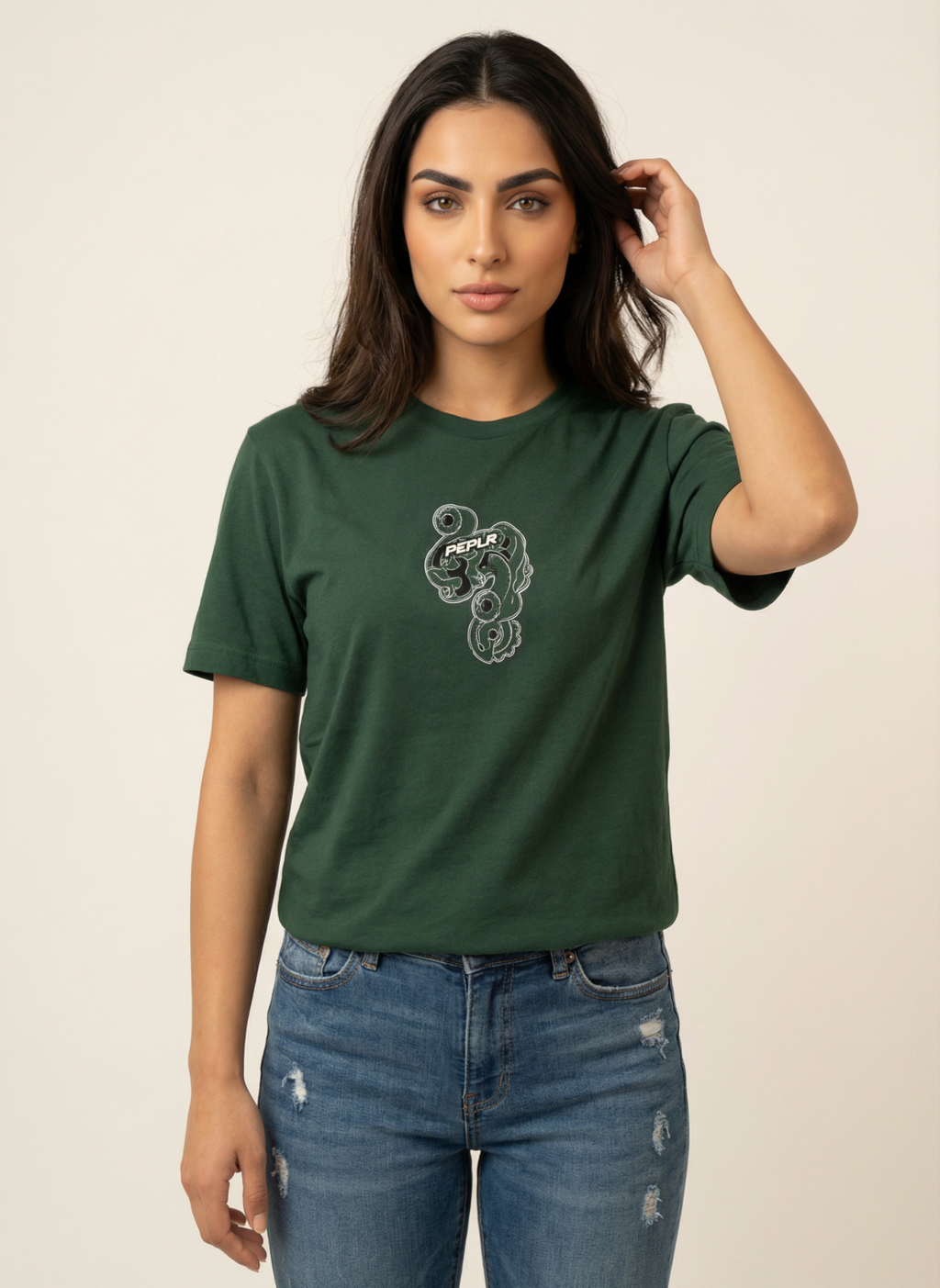 RD - Unisex Regular Fit Cotton T-Shirt Olive Green