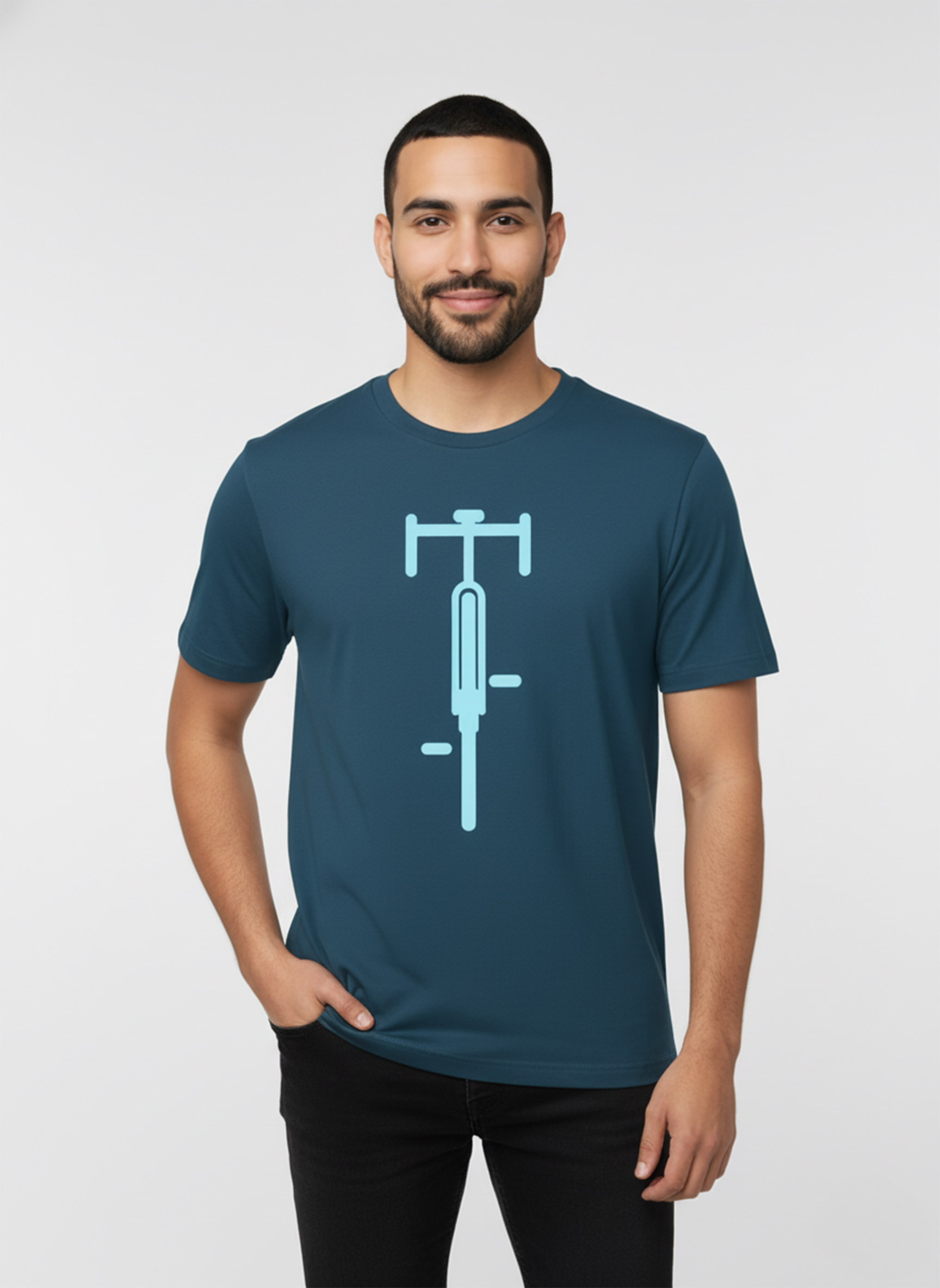 Sleek Bike - Unisex Regular Fit Cotton T-Shirt Navy Blue