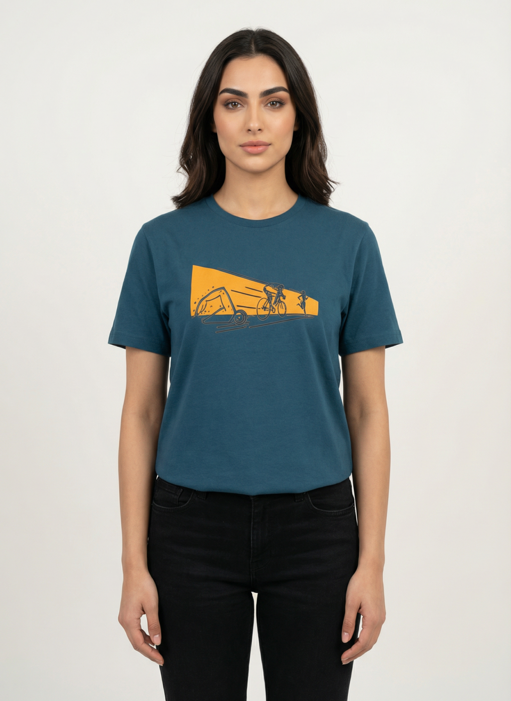 Tri And Fly - Unisex Regular Fit Cotton T-Shirt Navy Blue