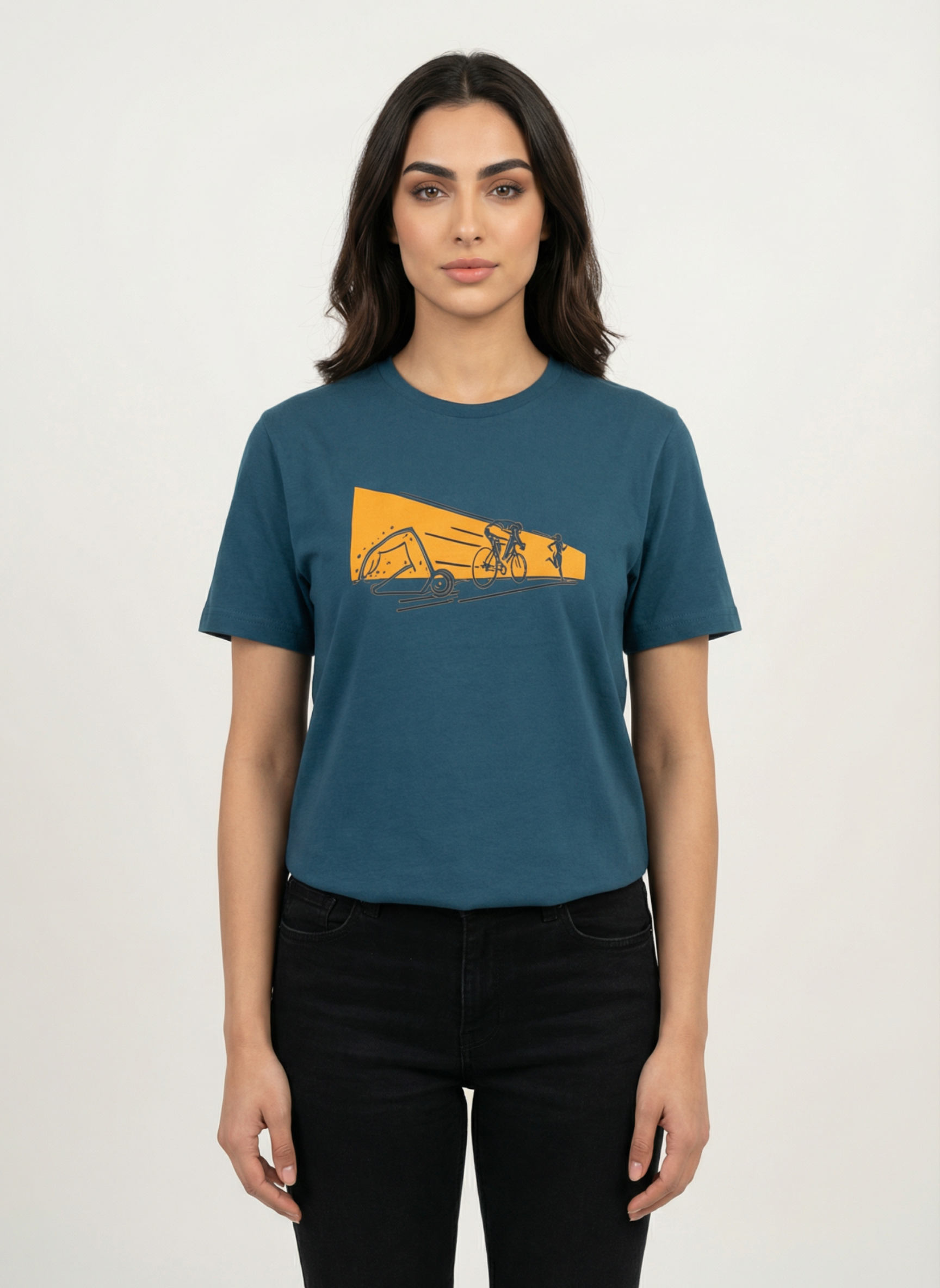 Tri And Fly - Unisex Regular Fit Cotton T-Shirt Navy Blue