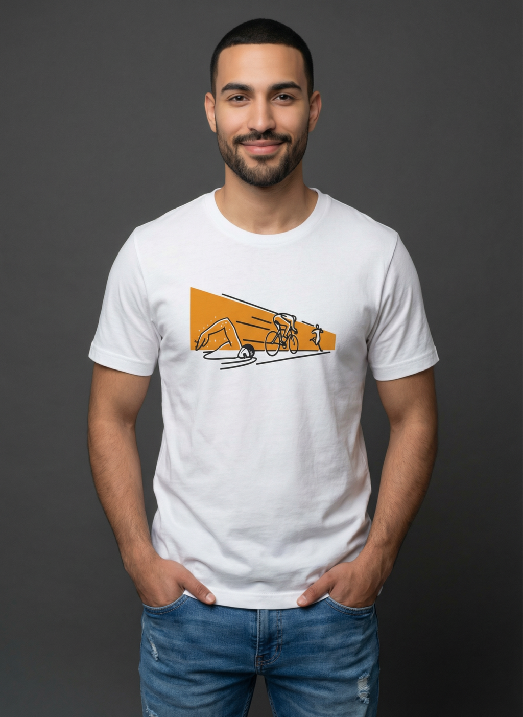 Tri And Fly - Unisex Regular Fit Cotton T-Shirt White