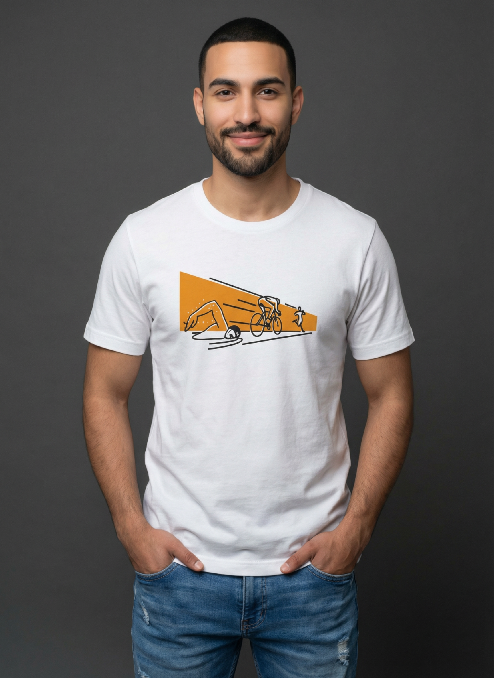 Tri And Fly - Unisex Regular Fit Cotton T-Shirt White