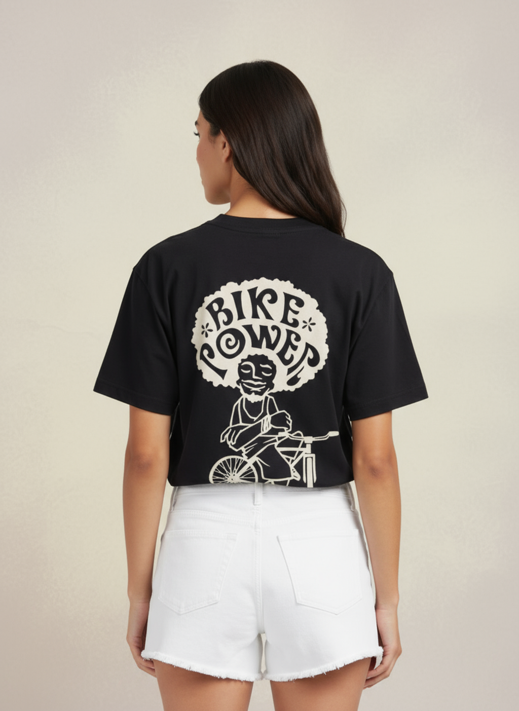 Bike Power - Unisex Oversized Fit T-Shirt Black