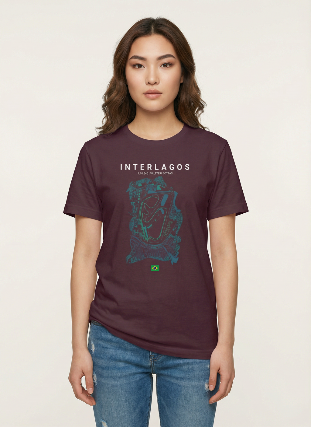 Interlagos - Unisex Regular Fit T-Shirt Burgundy