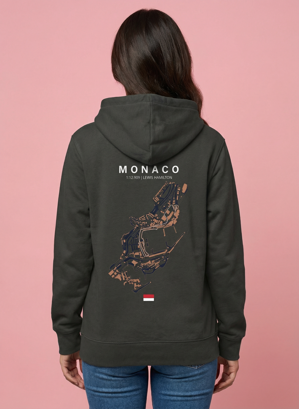 Monaco Circuit - Unisex Regular Fit Cotton Hoodie Black