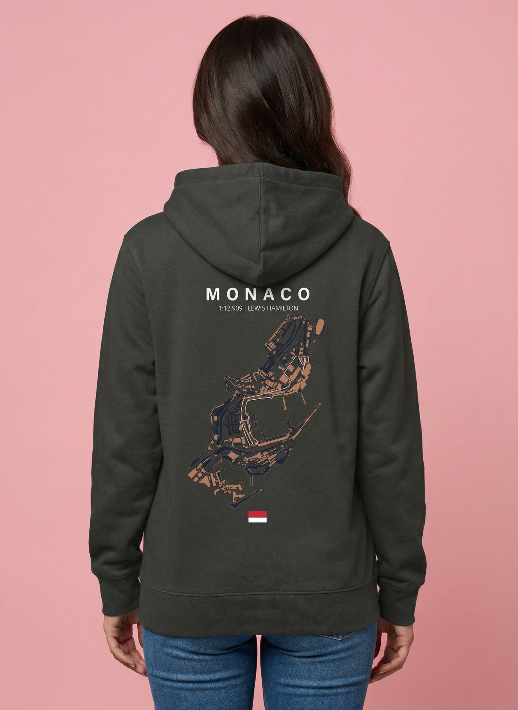 Monaco Circuit - Unisex Regular Fit Cotton Hoodie Black
